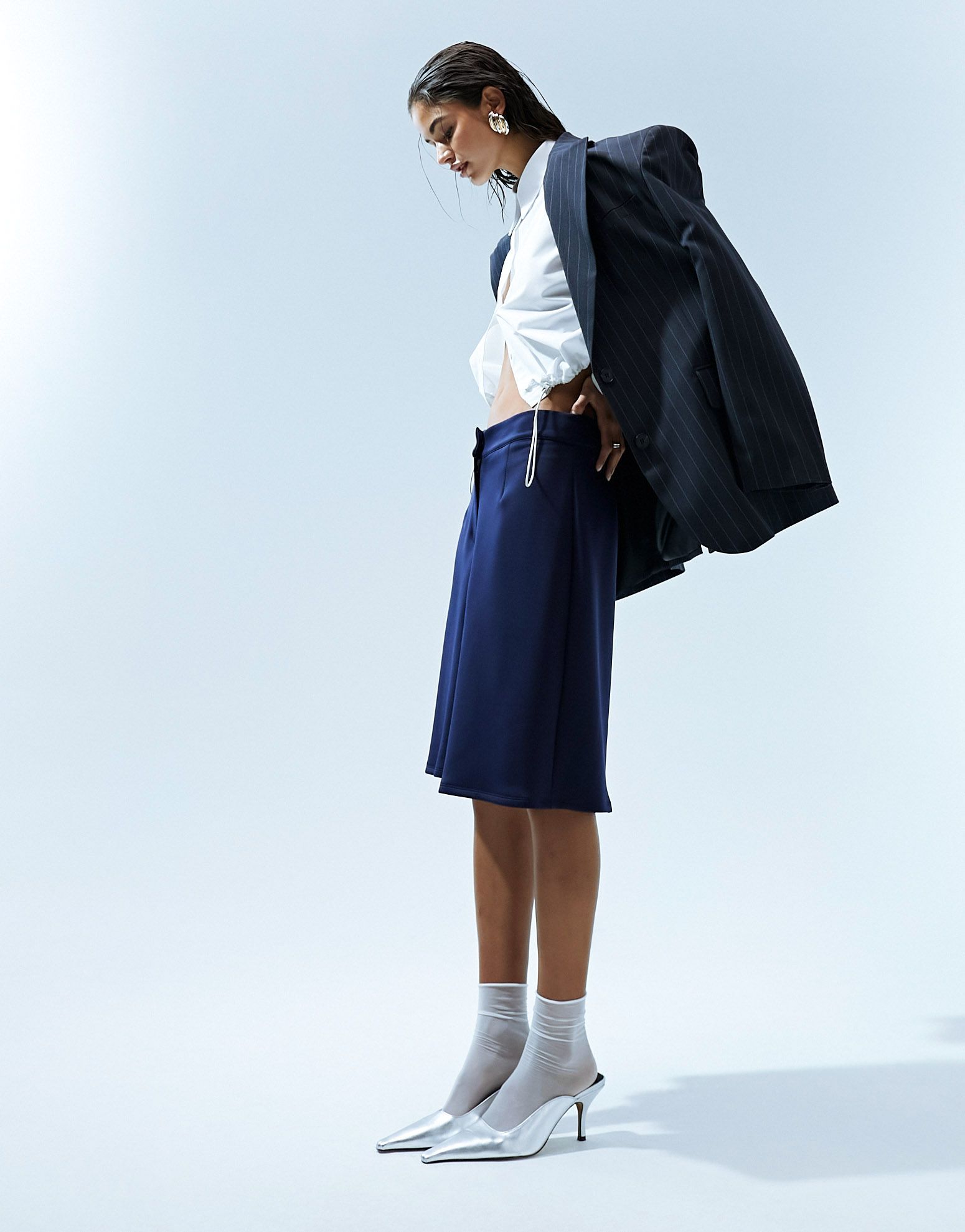 Темно-синие удлиненные шорты с аквалангом ASOS DESIGN