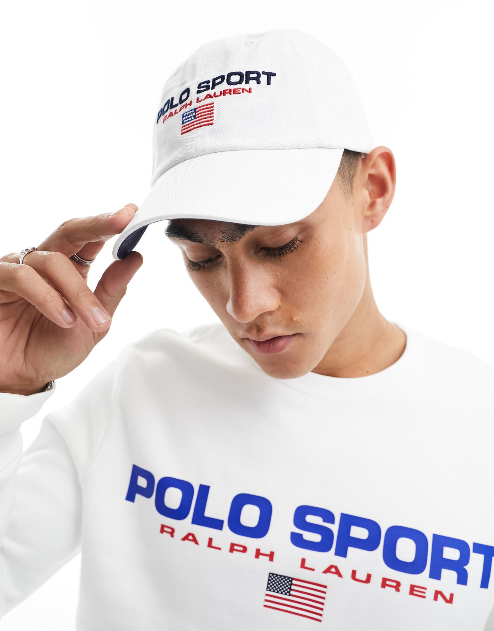 Белая твиловая бейсболка с логотипом Polo Ralph Lauren Sport Capsule