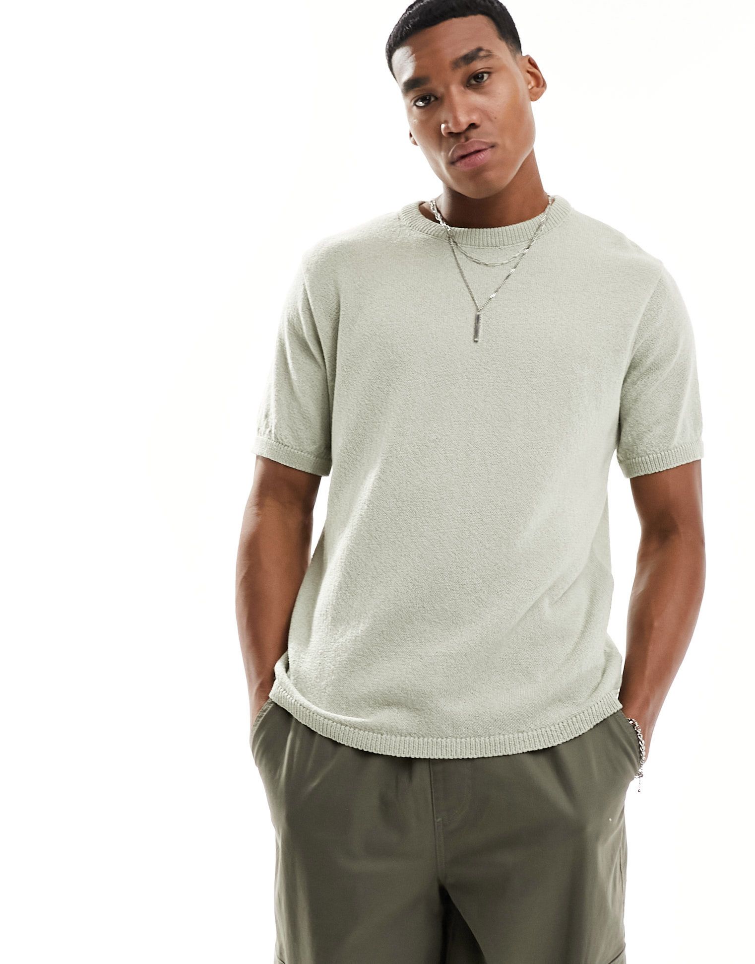 Серая свободная трикотажная футболка с круглым вырезом ASOS DESIGN 3190₽