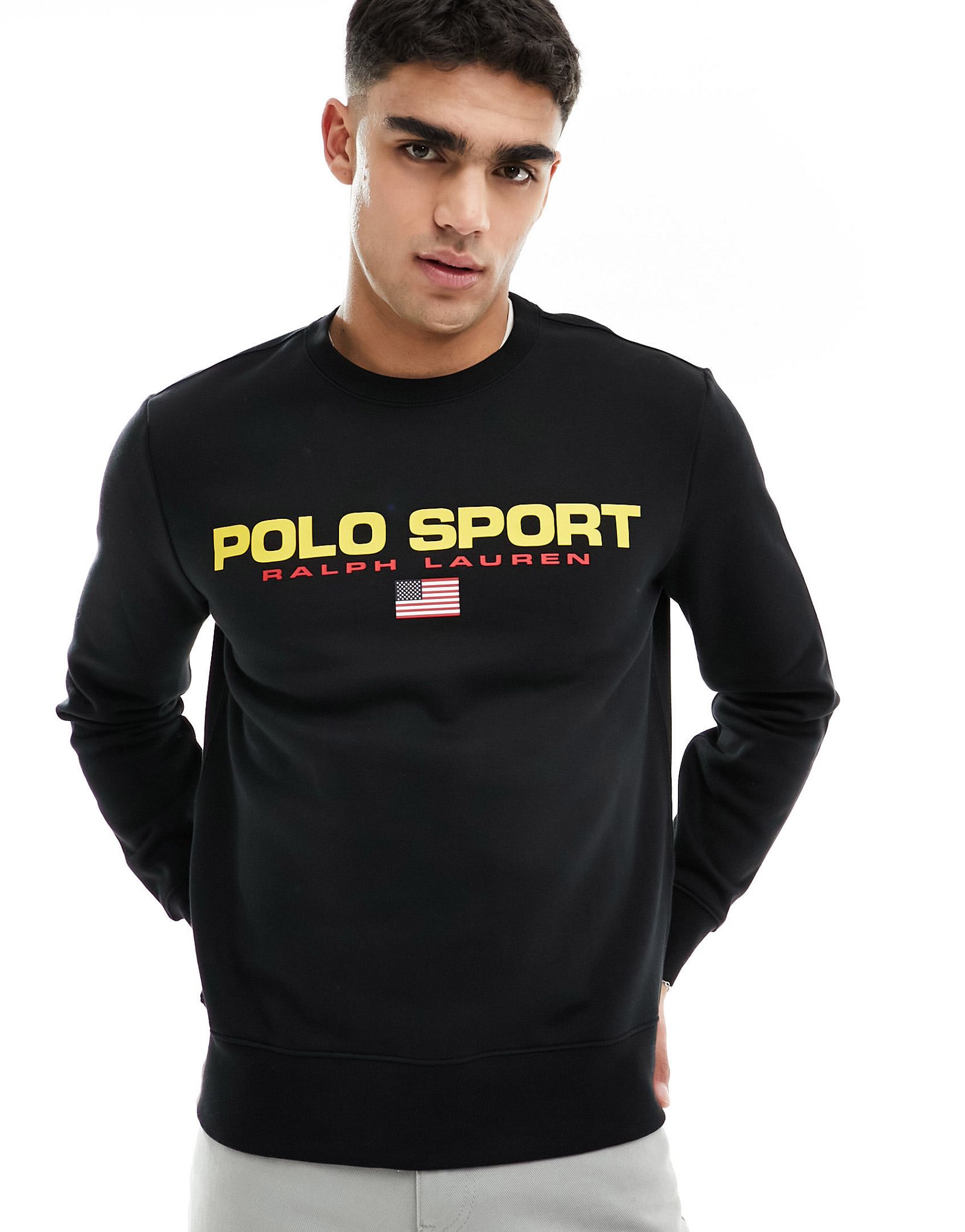 Черный свитшот с логотипом спереди Polo Ralph Lauren Sport Capsule 22490₽