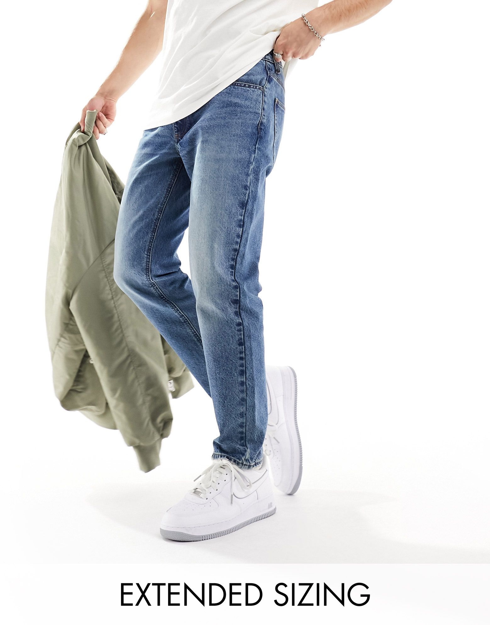 Классические жесткие темно-синие джинсы ASOS DESIGN