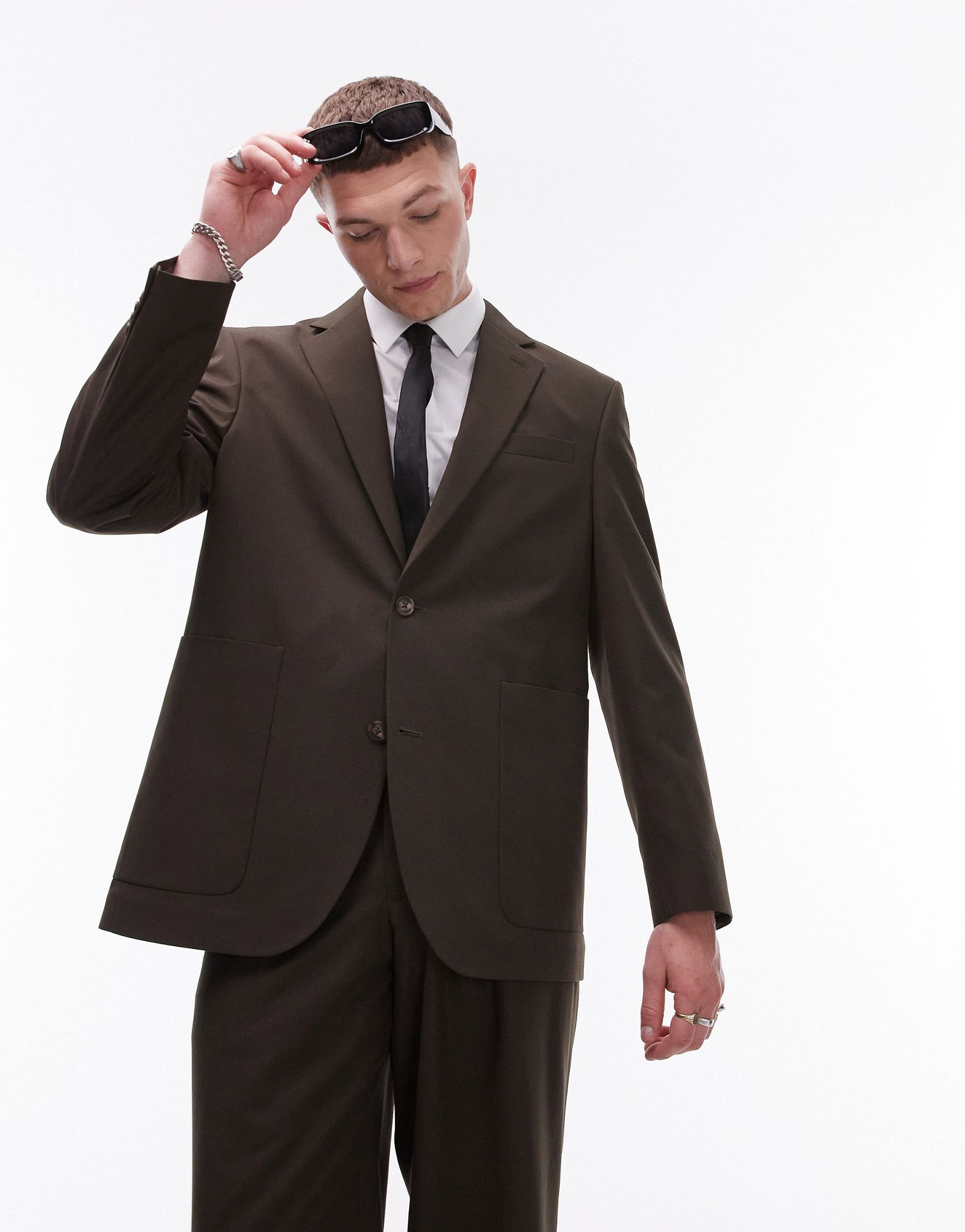 Коричневый непринужденный пиджак Topman 30490₽