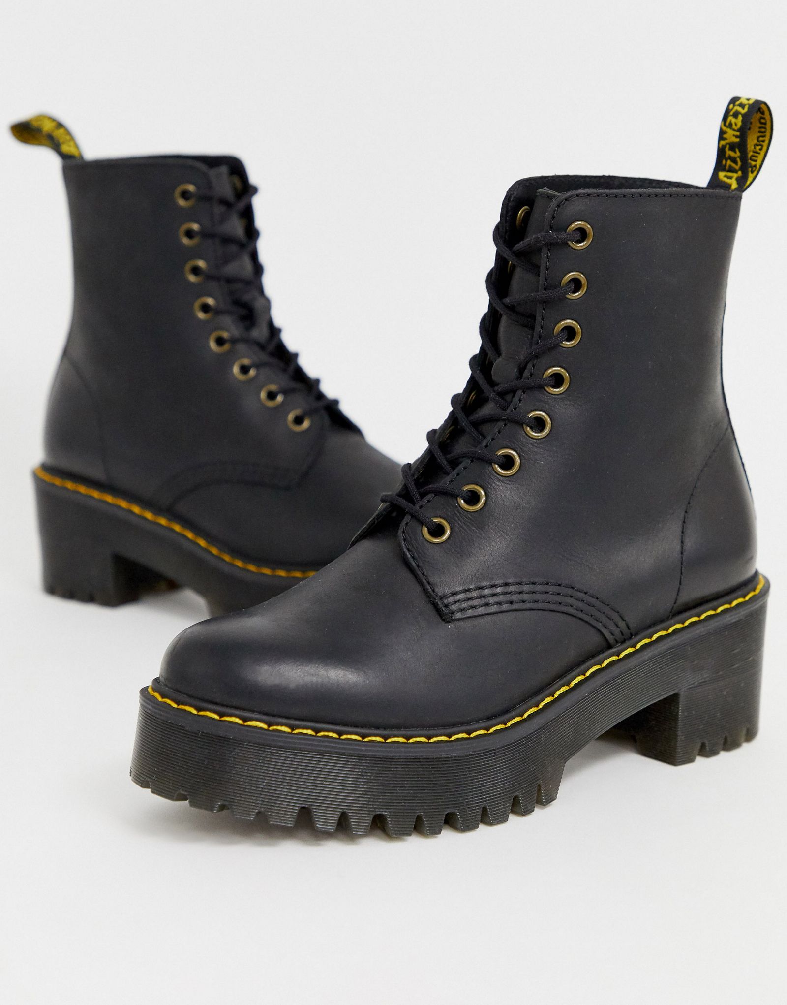 Черные ботильоны на каблуке Dr Martens Shriver Hi Wyoming