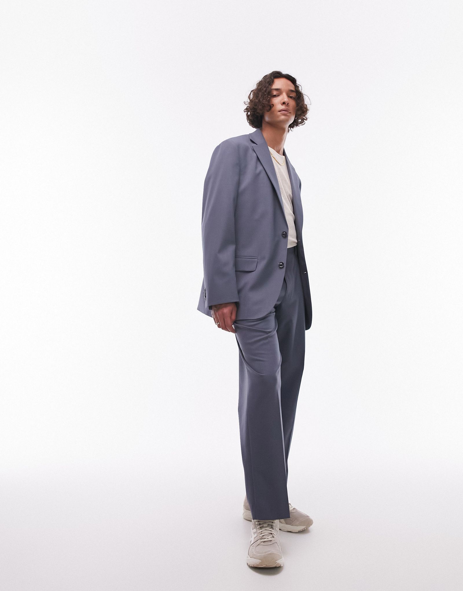 Синие широкие брюки Topman