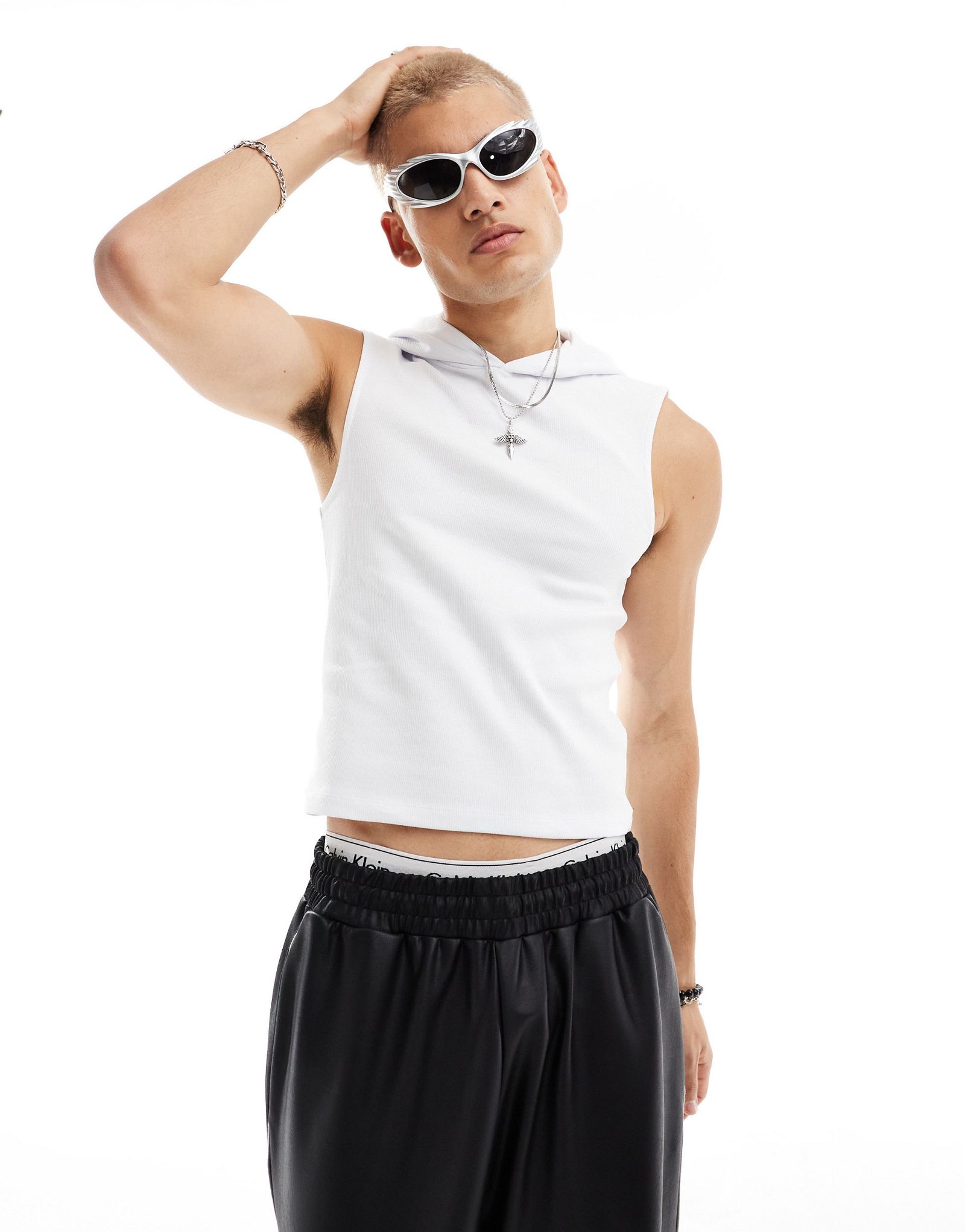 Белая майка с капюшоном и капюшоном COLLUSION 5390₽