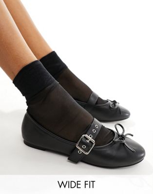 Черные балетки Public Desire Wide Fit Madelyn
