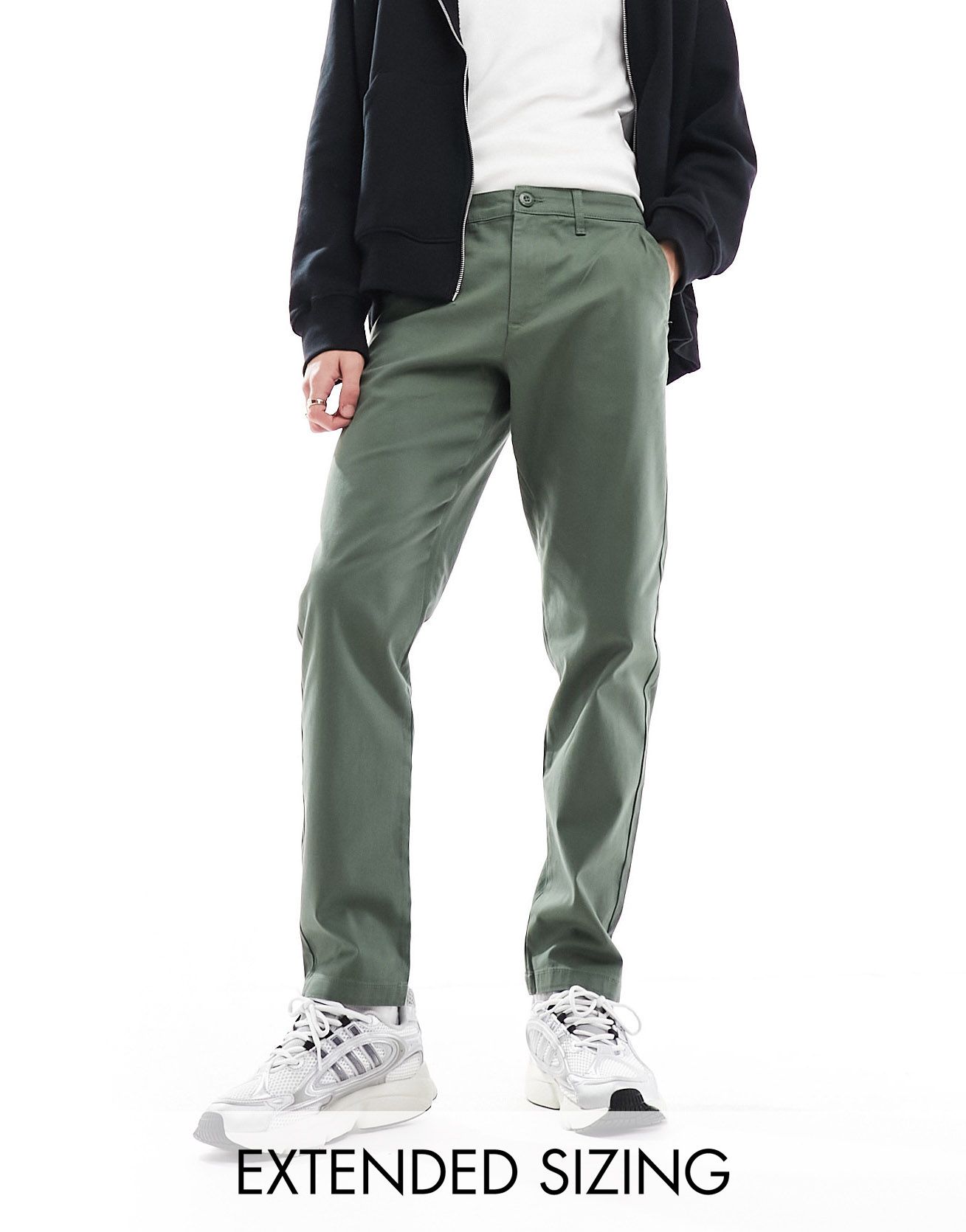 Зауженные брюки чинос цвета хаки ASOS DESIGN