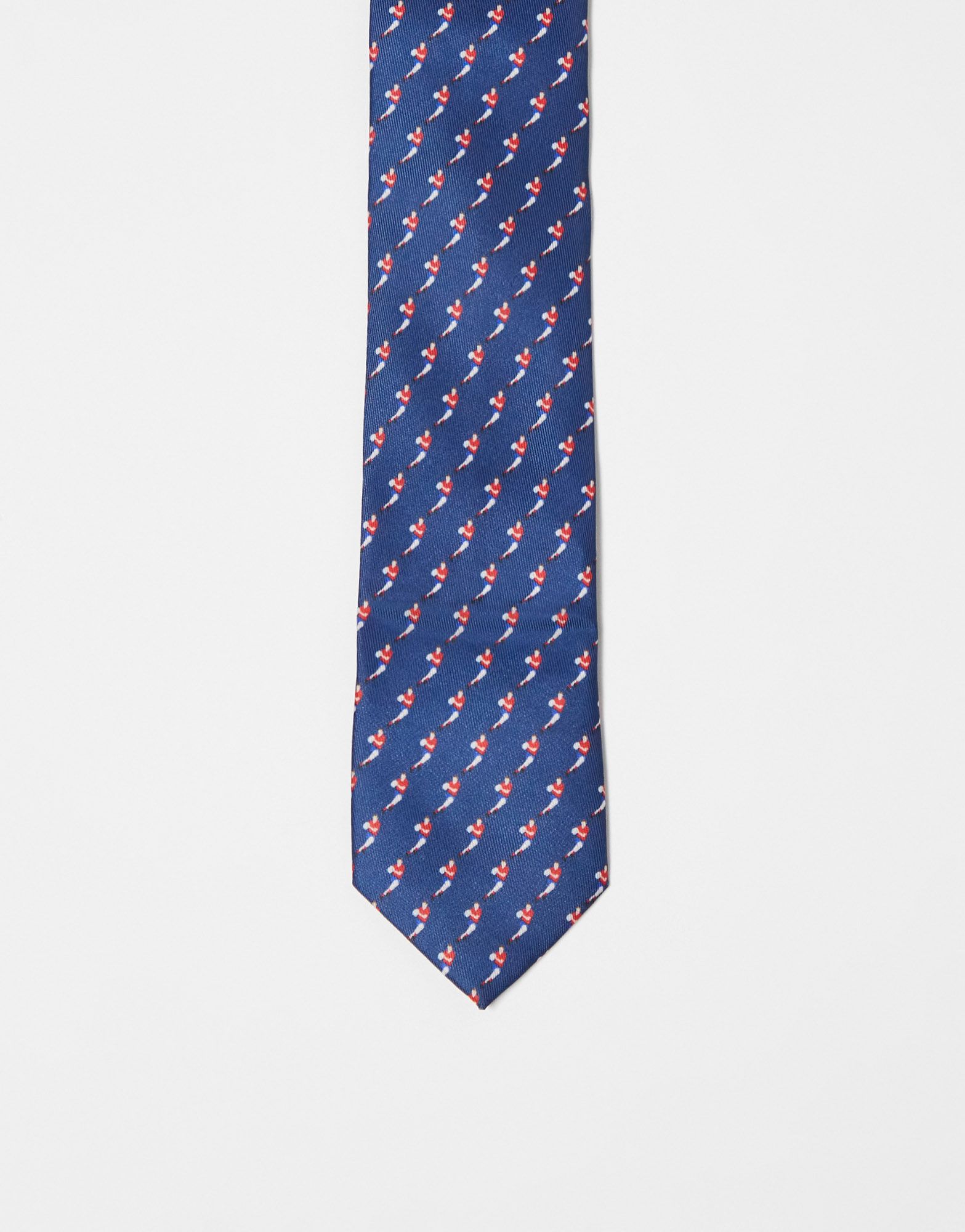 Темно-синий узкий галстук с узором в стиле регби ASOS DESIGN 2490₽