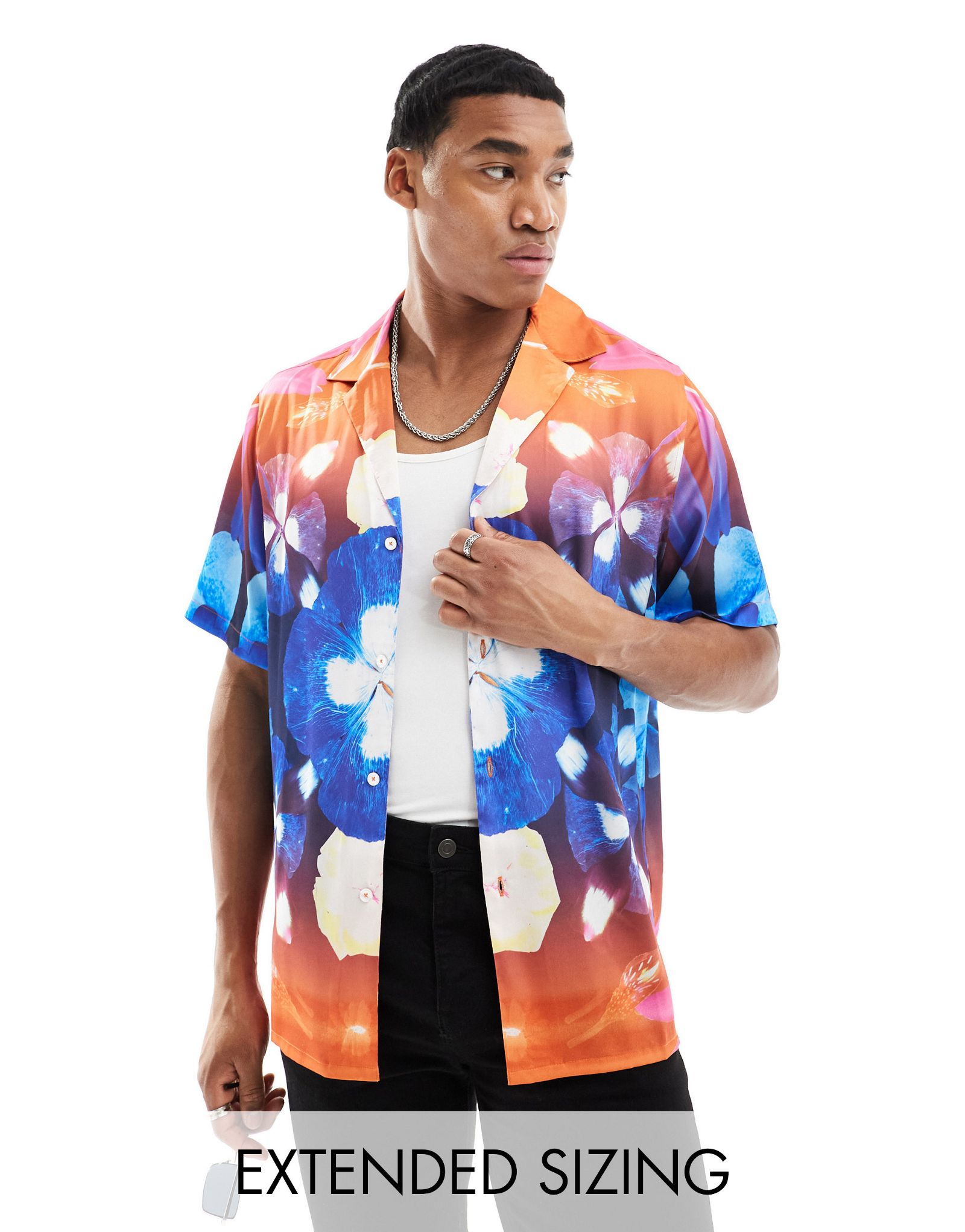 Свободная рубашка с цветочным принтом ASOS DESIGN Revere