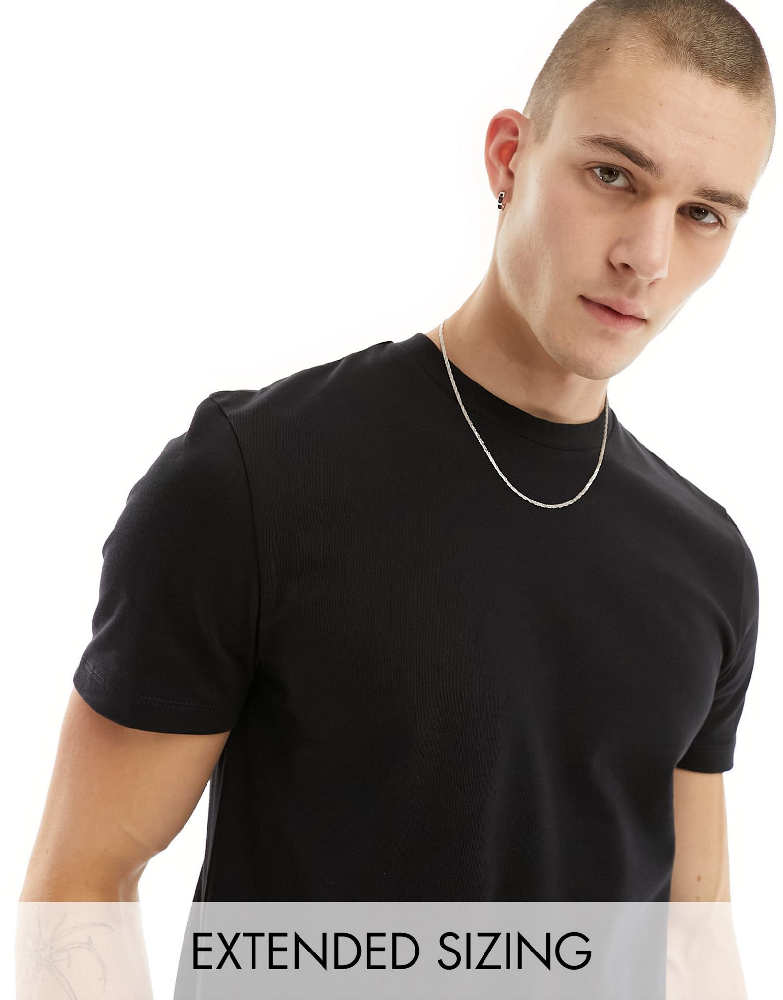 Черная тяжелая футболка с круглым вырезом ASOS DESIGN