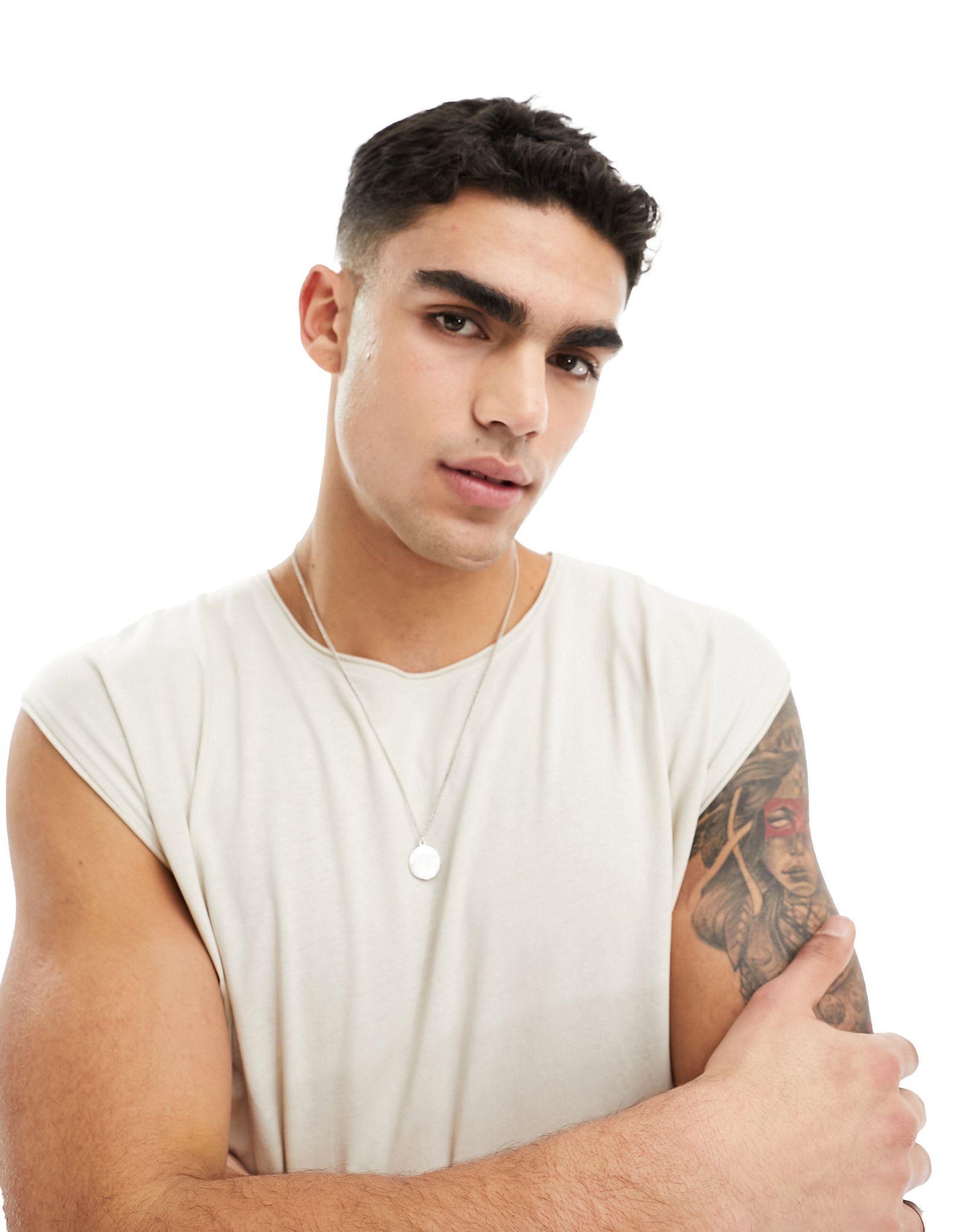 Майка Brave Soul с необработанными краями из светлого камня 2090₽