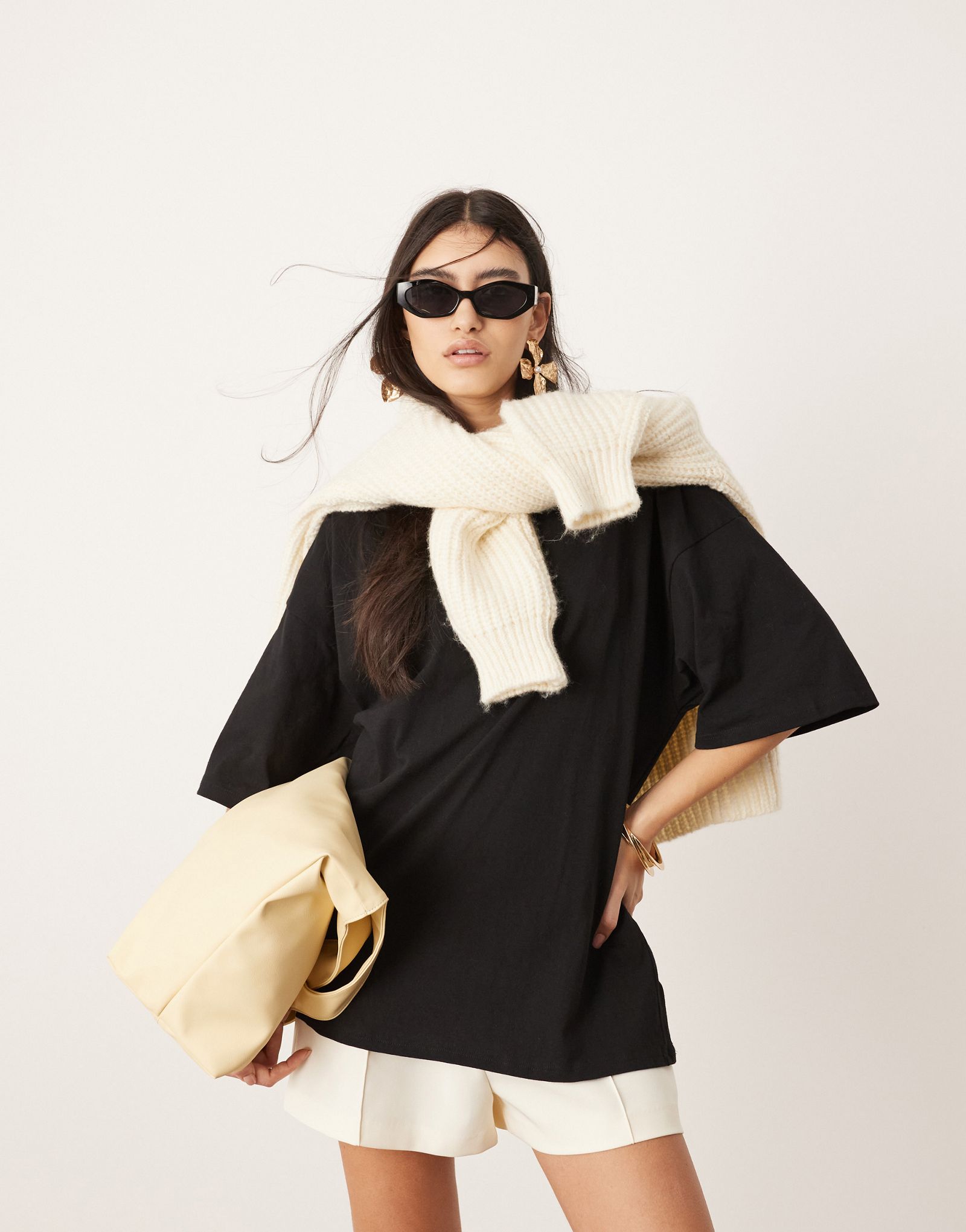 Черная оверсайз-футболка премиум-класса ASOS EDITION 4990₽