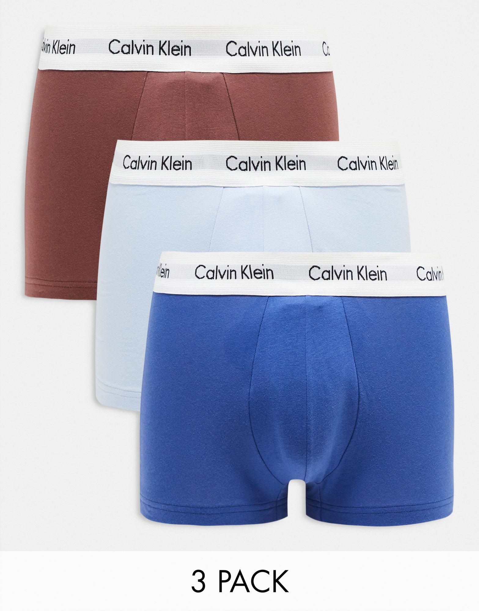 Комплект из трех трусов Calvin Klein синего, голубого и оранжевого цветов