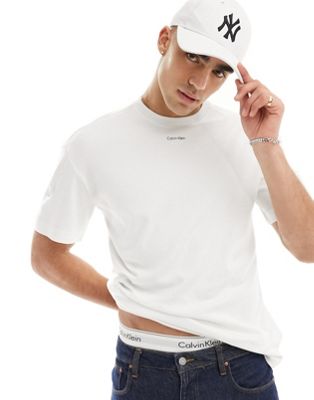 Белая футболка интерлок с логотипом Calvin Klein