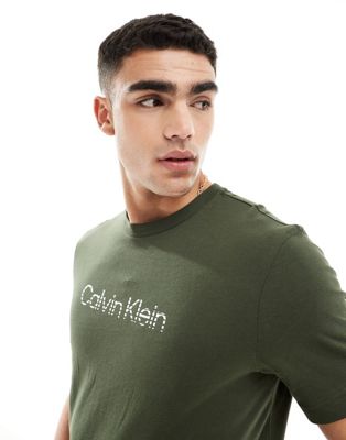 Оливково-зеленая футболка с логотипом Calvin Klein degrade