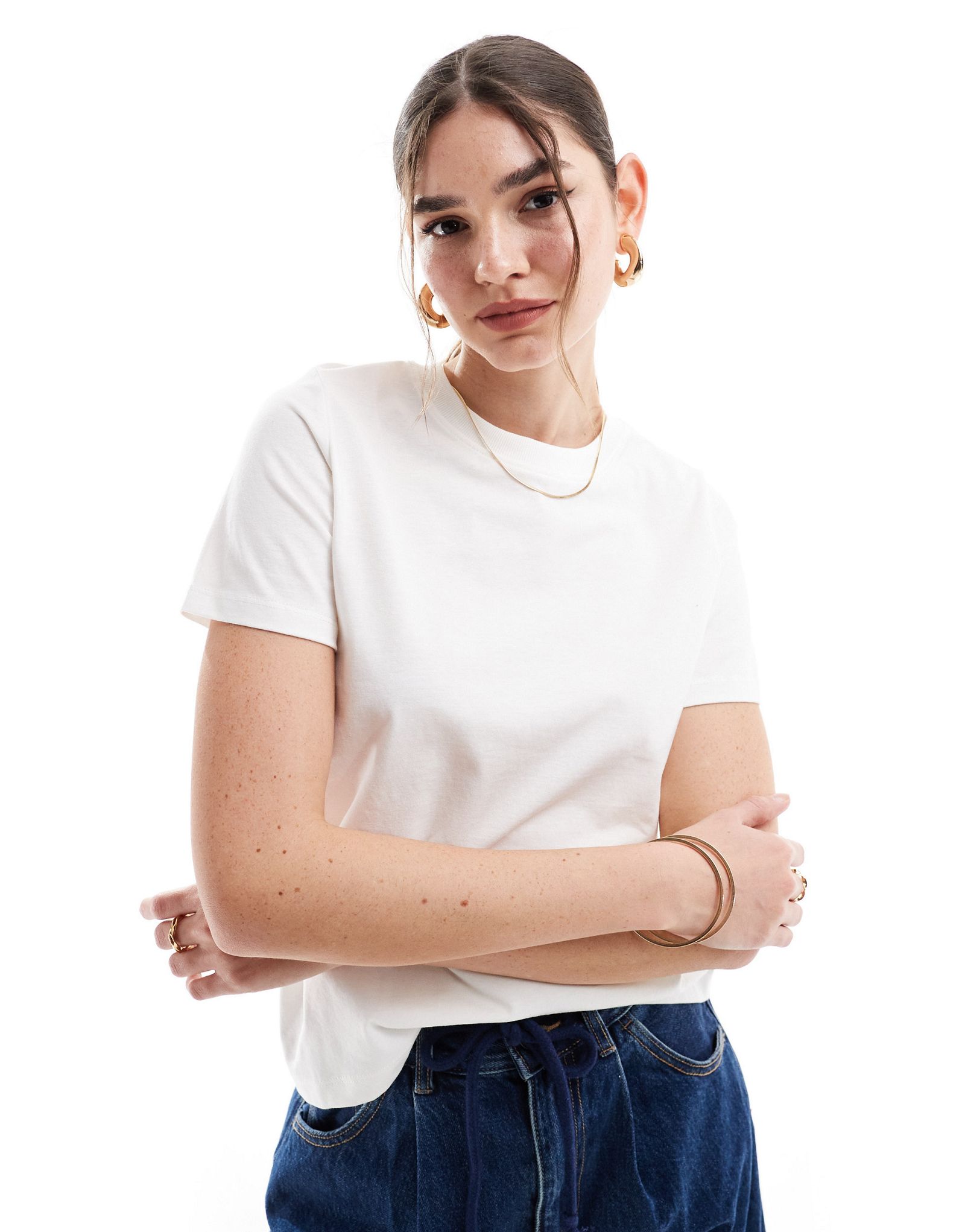 Белая футболка свободного кроя JDY