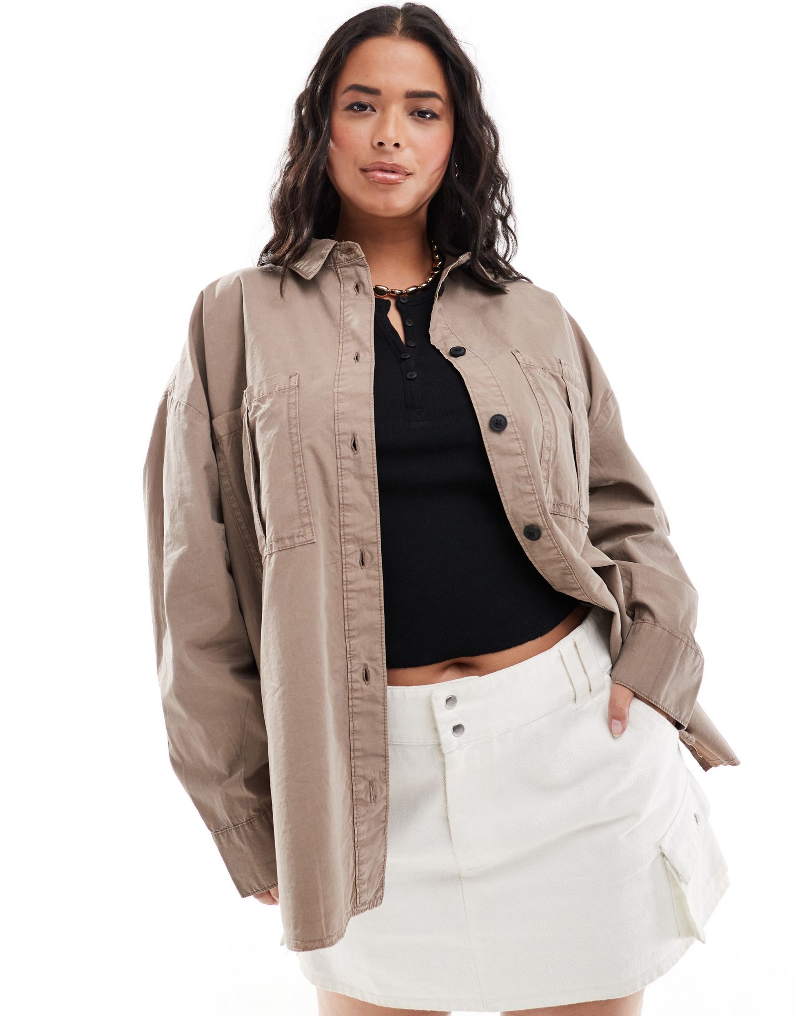 Рубашка в стиле мытого песка ASOS DESIGN Curve 3090₽