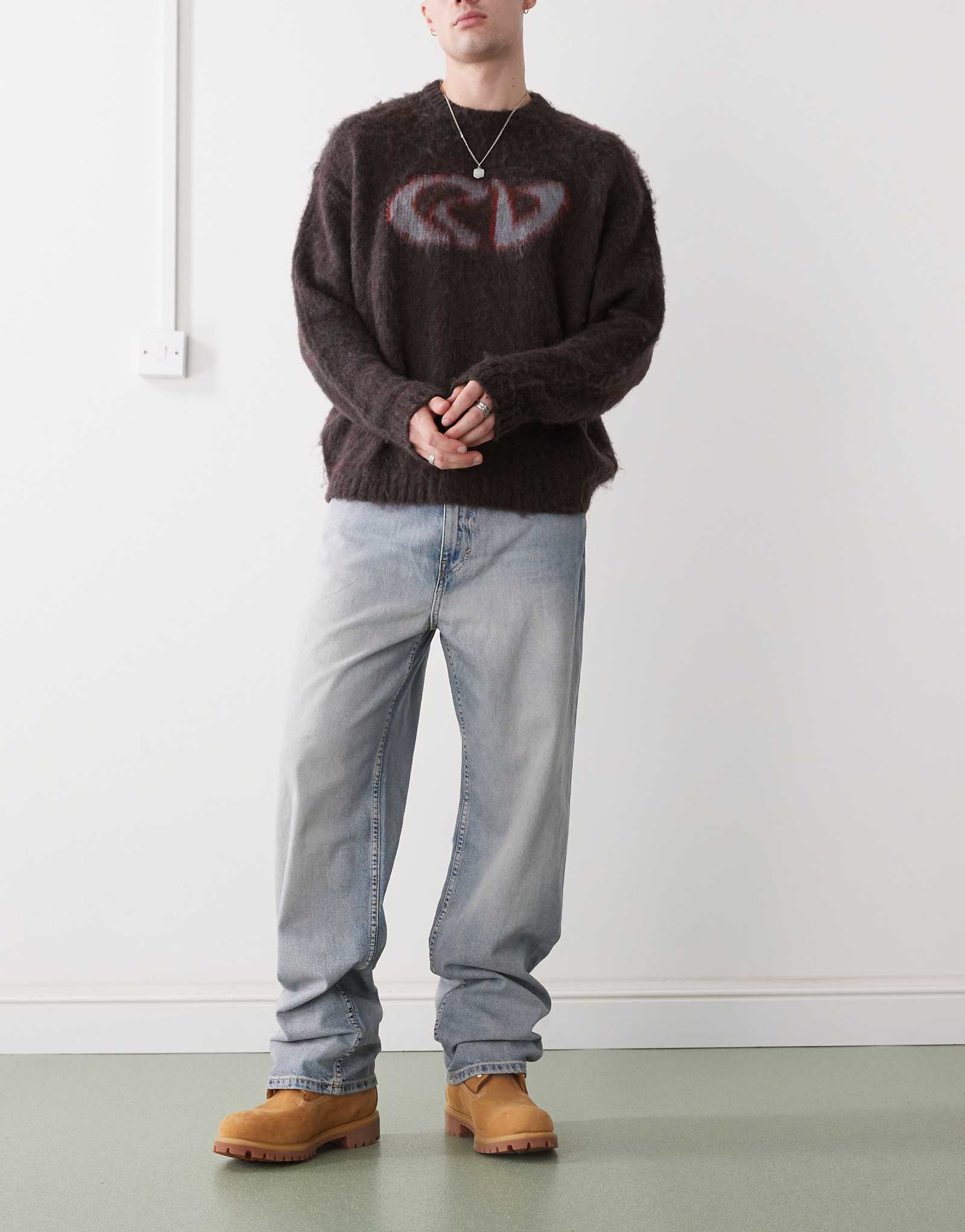 Weekday Galaxy loose fit baggy jeans in light blue wash 17790₽