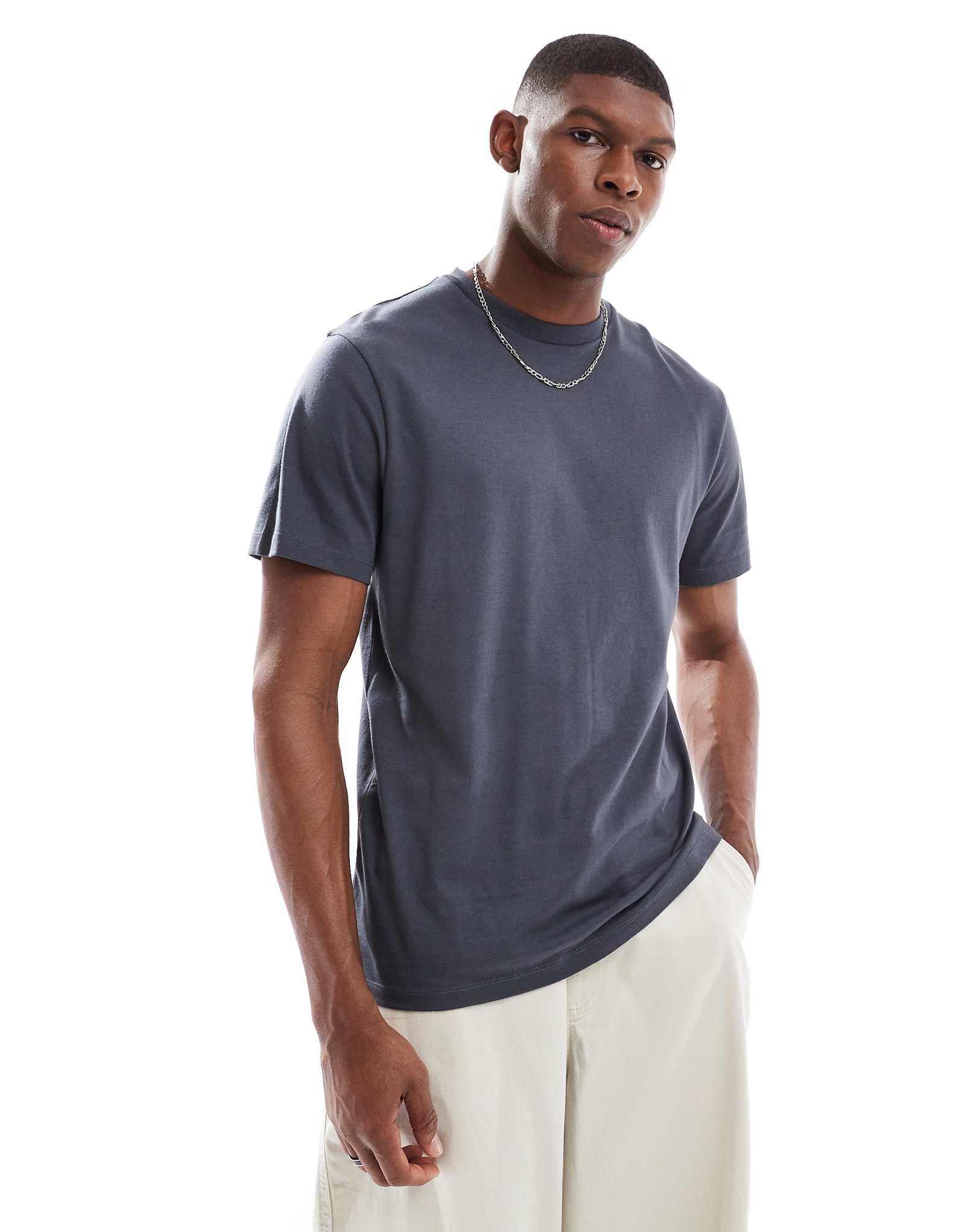 ASOS DESIGN essential crew neck t-shirt in charcoal 2390₽