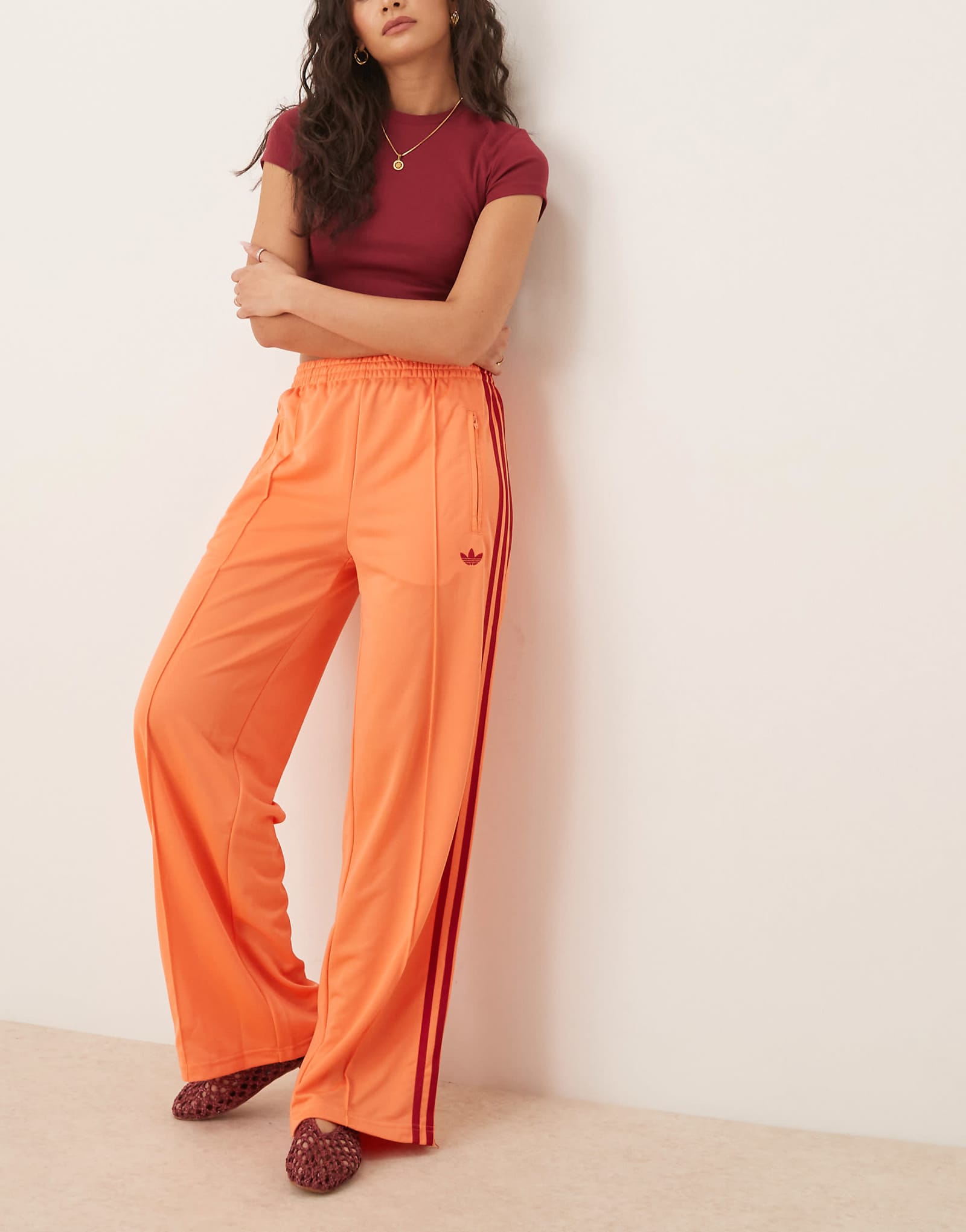 adidas Originals Adicolor Firebird oversized track pant in orange 10690₽