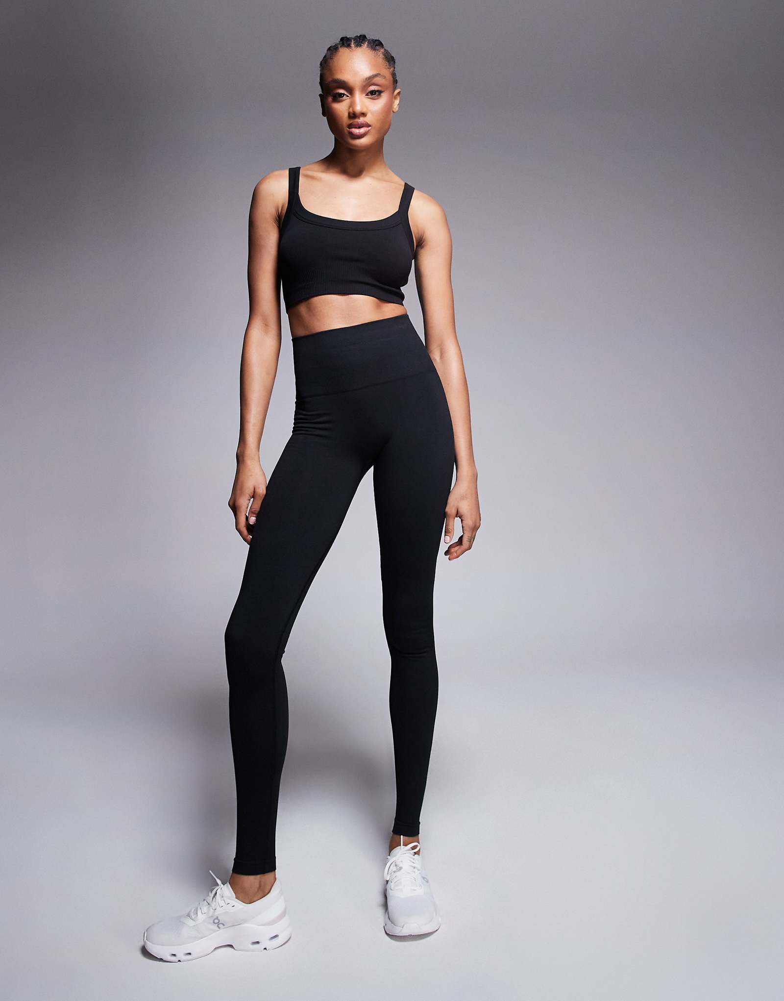 4505 Tall smooth seamless high waist gym leggings in black 5090₽