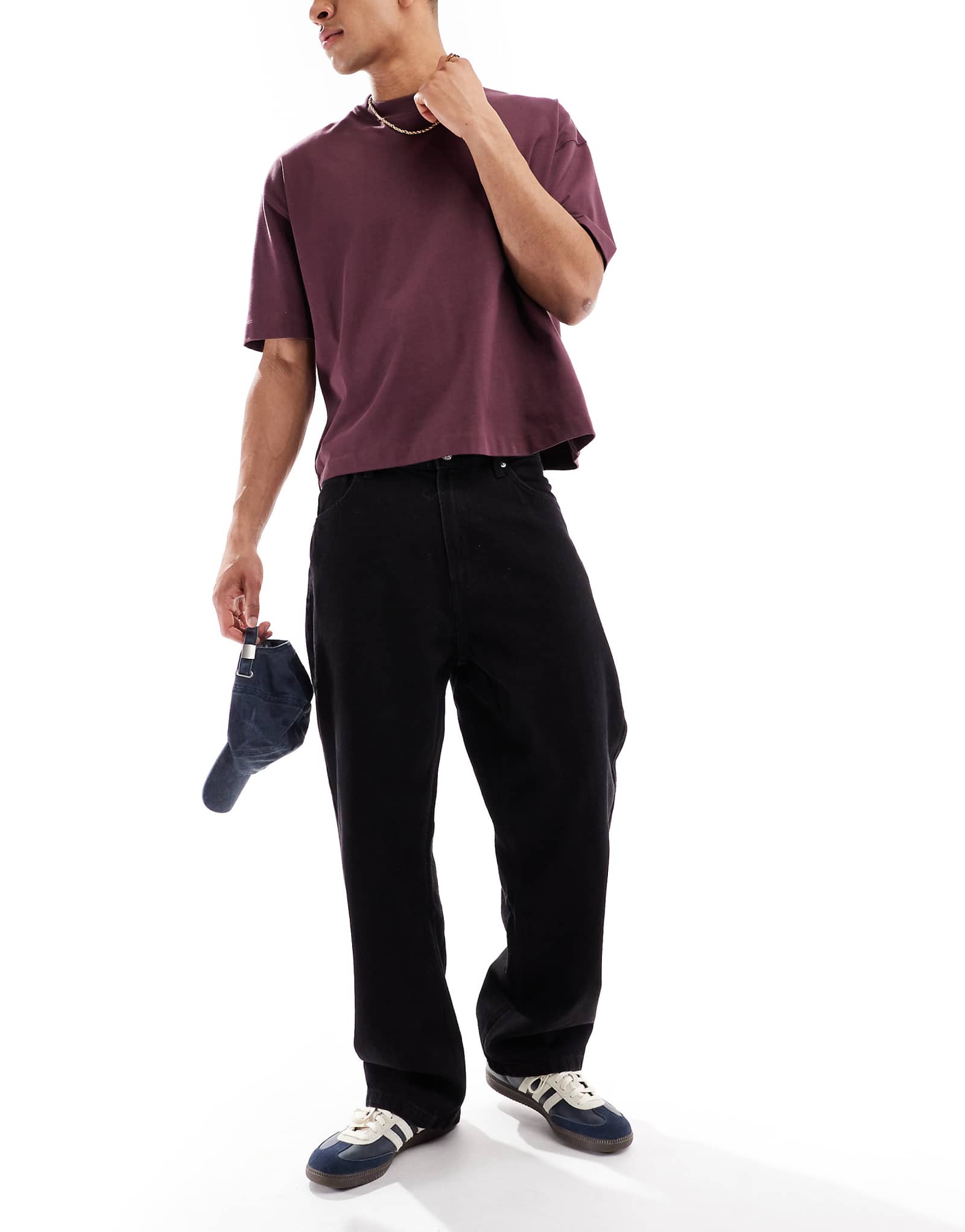 Bershka baggy fit jeans in black