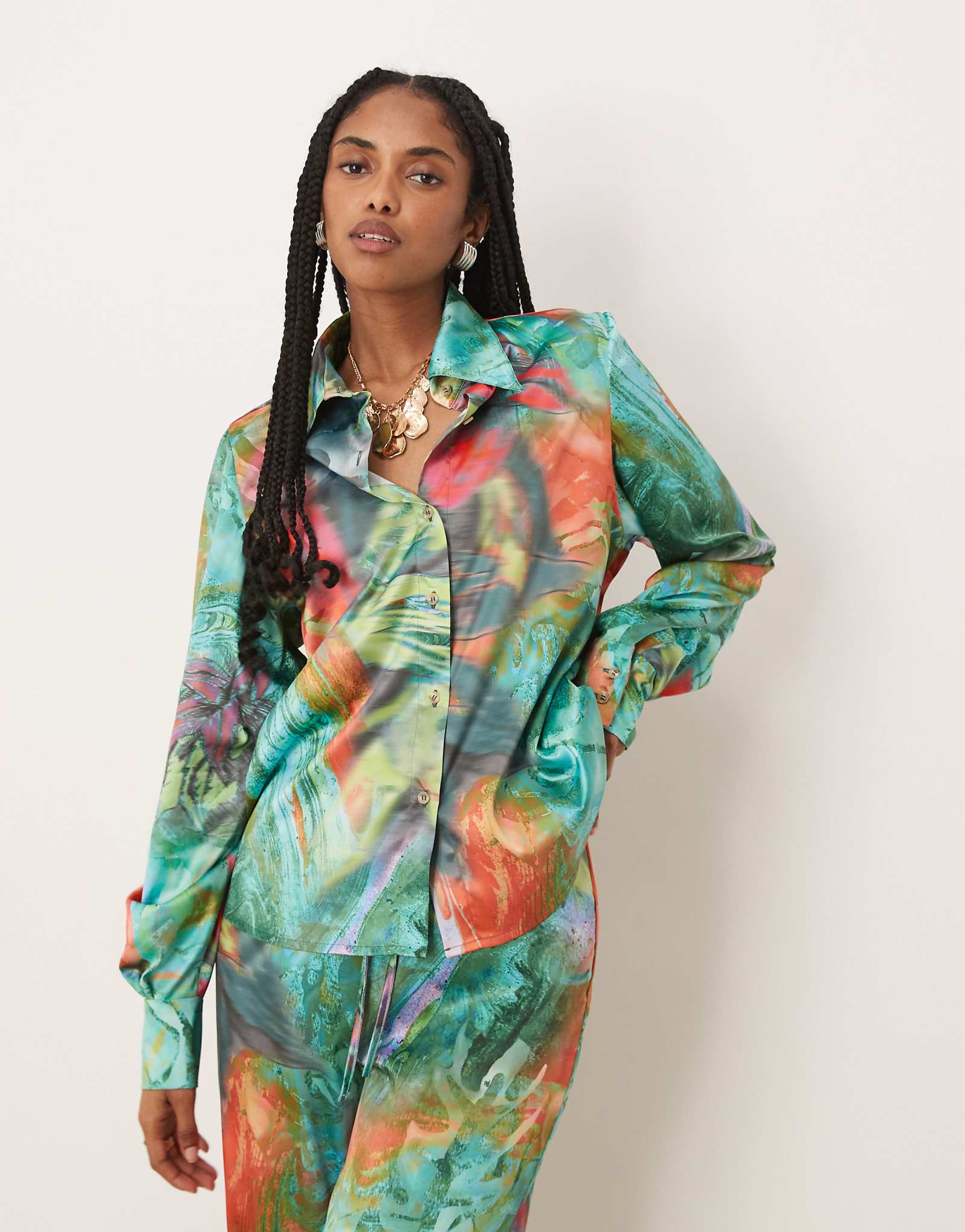 Isabelle Pennington-Edmead Basterre shirt in storm print - part of a set