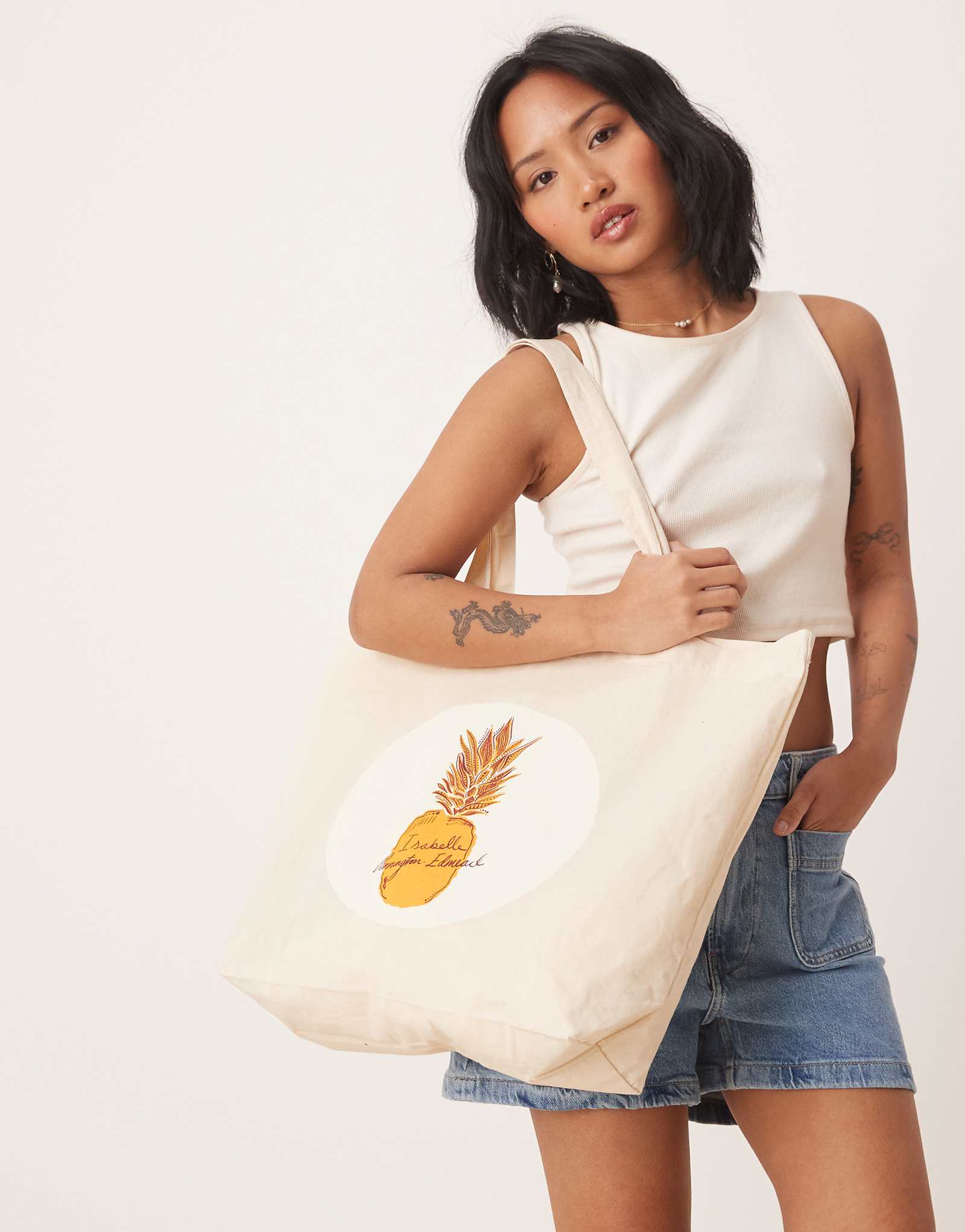 Isabelle Pennington-Edmead canvas bag in logo print