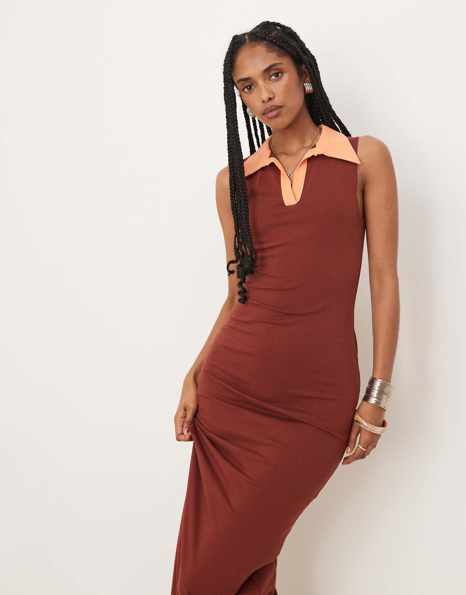 Isabelle Pennington-Edmead Lucia maxi dress in brown and orange 13890₽