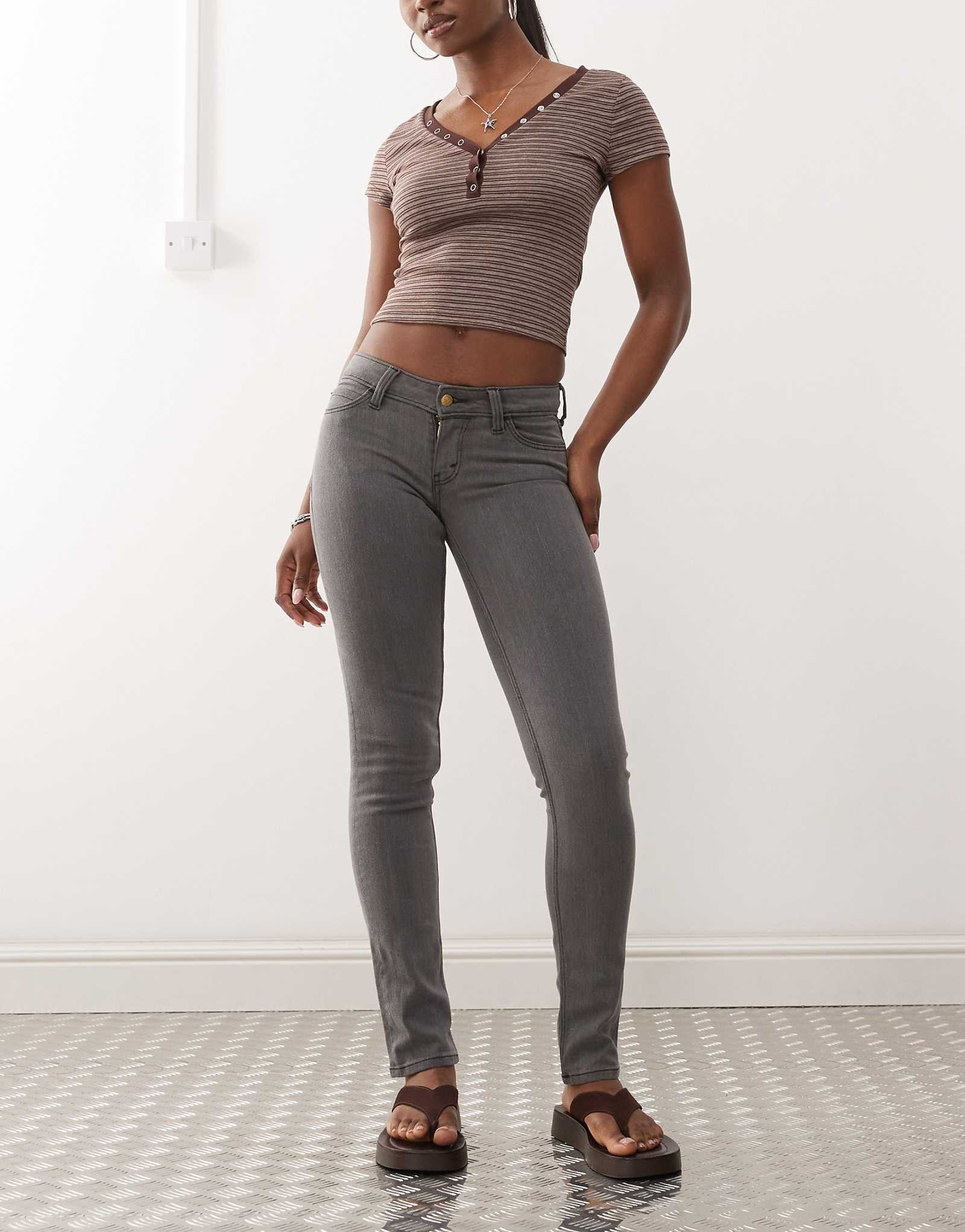 Cheap Monday Sleezie Low rise super stretch skinny jeans in gray wash