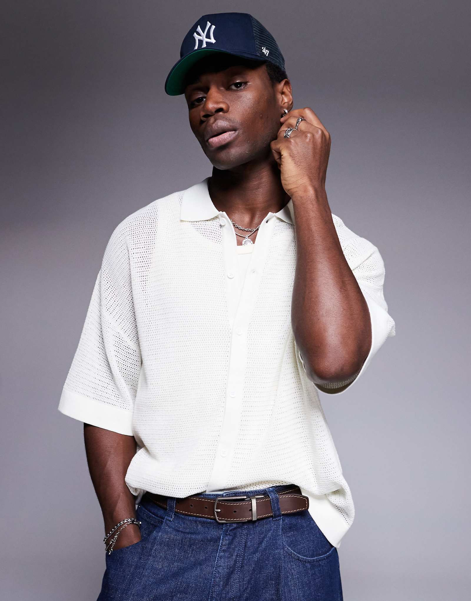 ADPT crochet shirt in white 7290₽