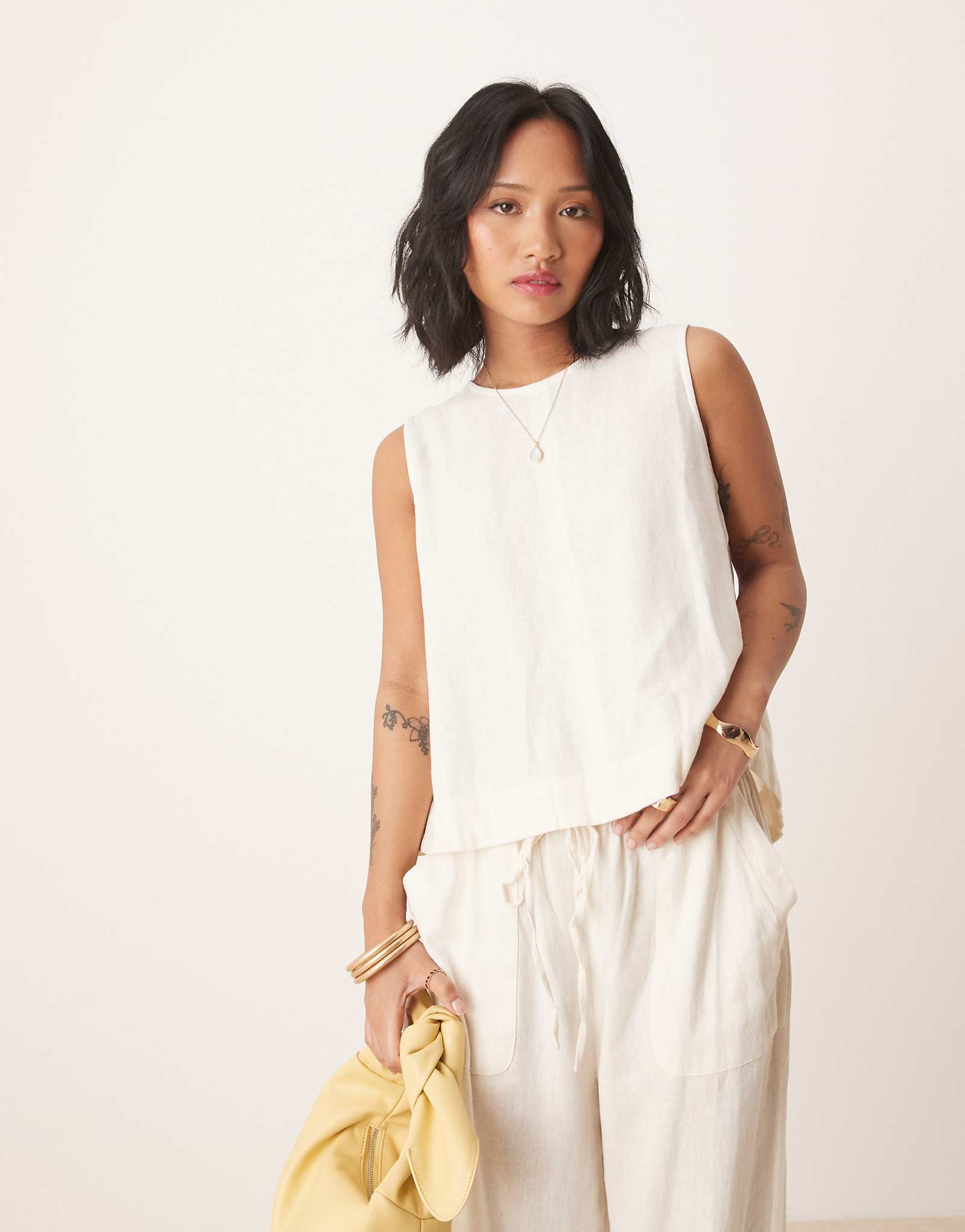 Nobodys Child Petite Stirling tank top in cream - part of a set 15190₽