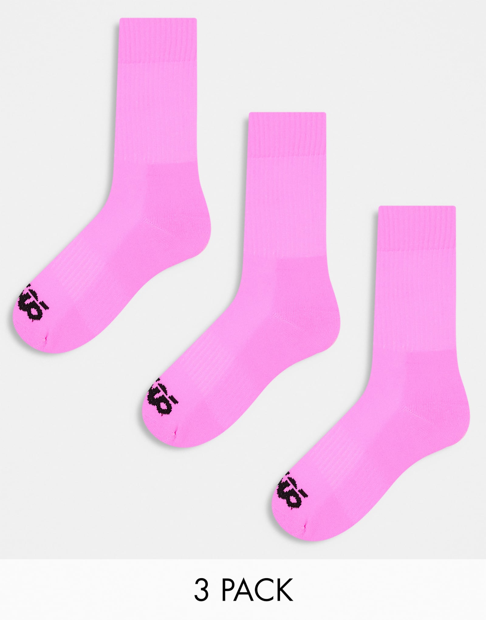4505 3 pack running socks with elasticized arch support and anti bacterial finish in neon pink 3790₽