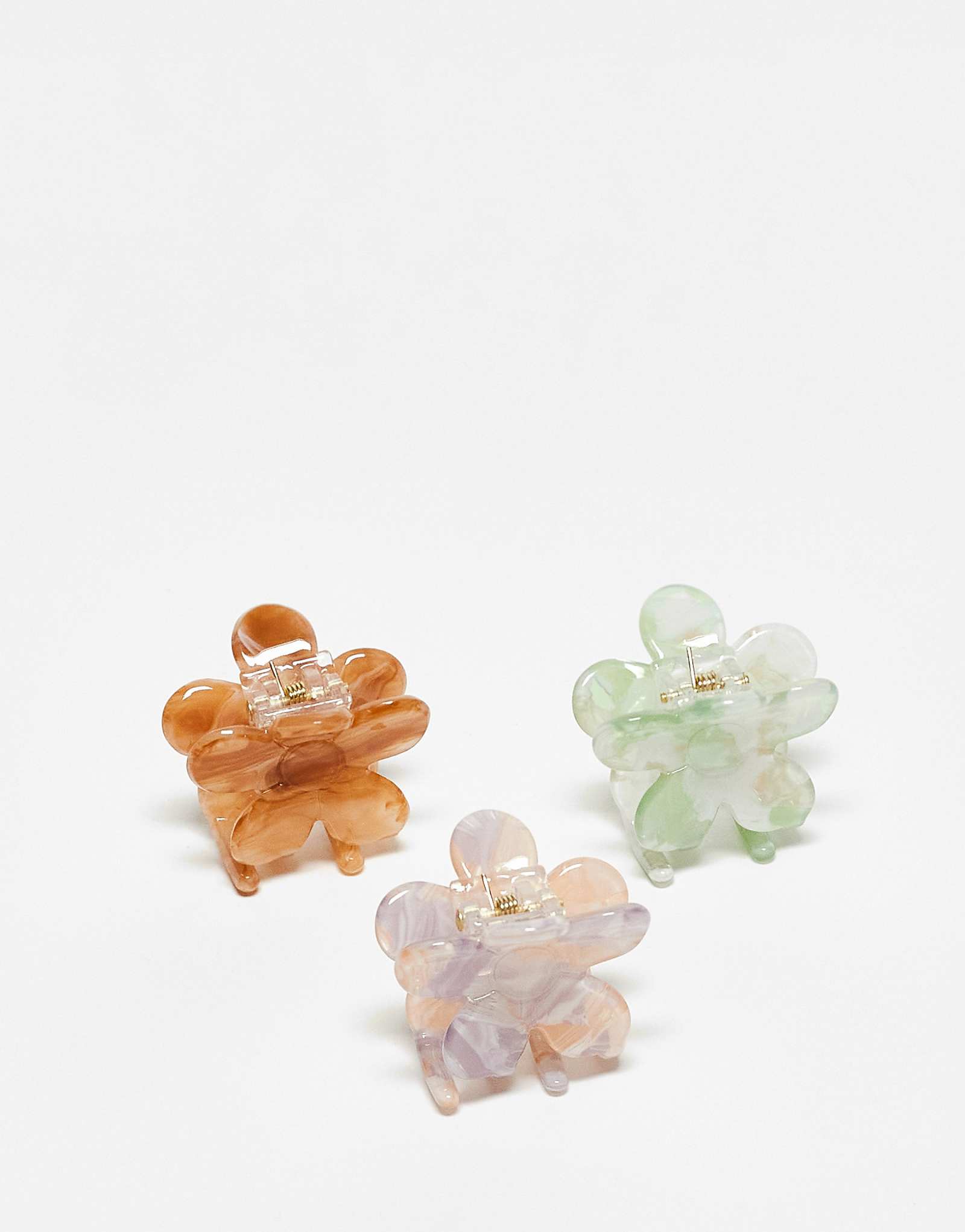 Accessorize mini flower hair claw 3 pack in multi