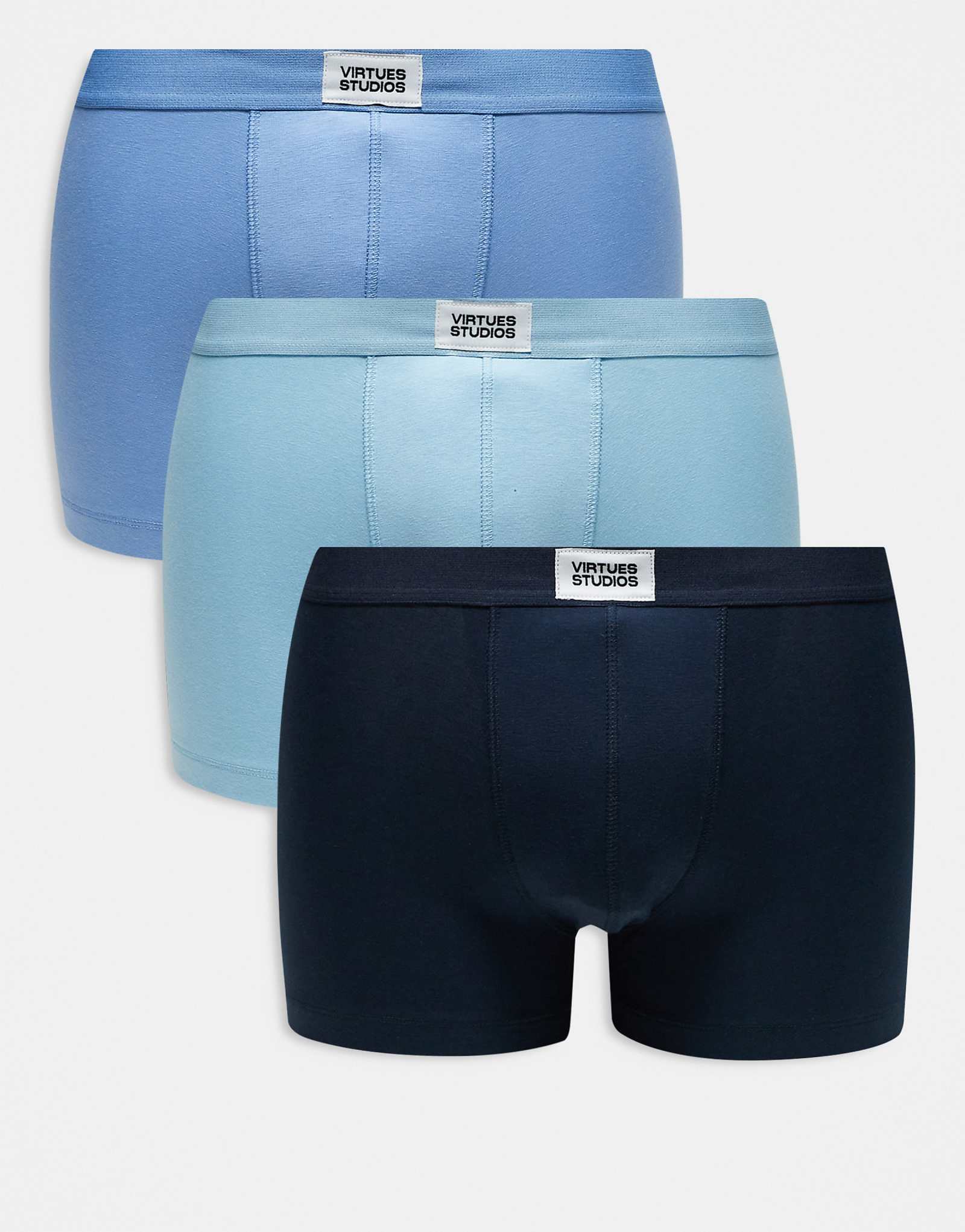 ASOS DESIGN 3 pack trunks with patch in blue 4690₽
