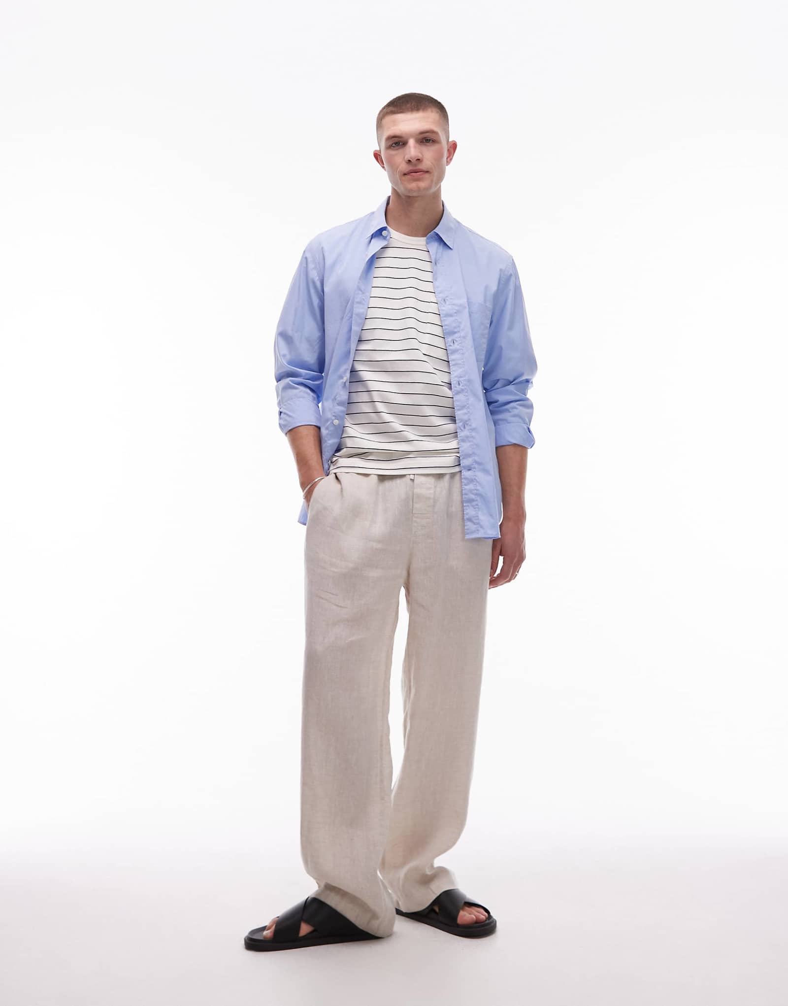 ARKET linen drawstring relaxed pants in beige 15990₽