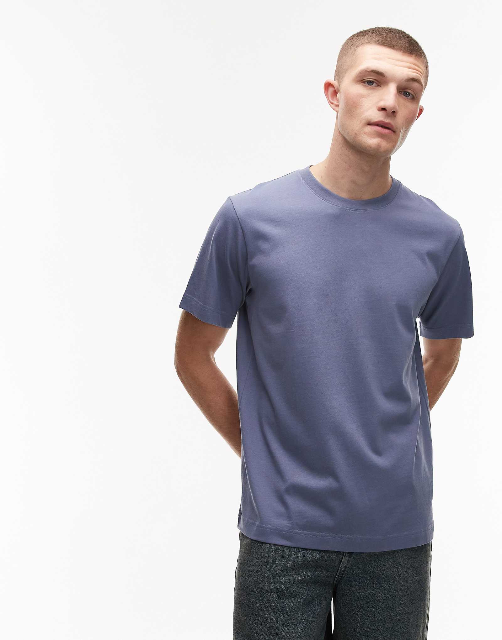 ARKET heavyweight jersey T-shirt in blue 7690₽