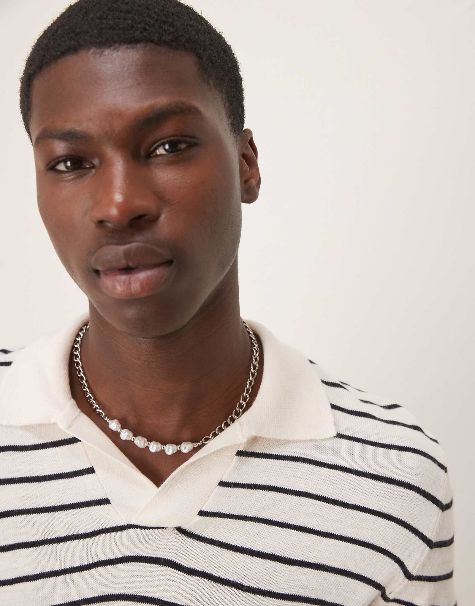 ASOS DESIGN boxy relaxed striped polo in white 2890₽