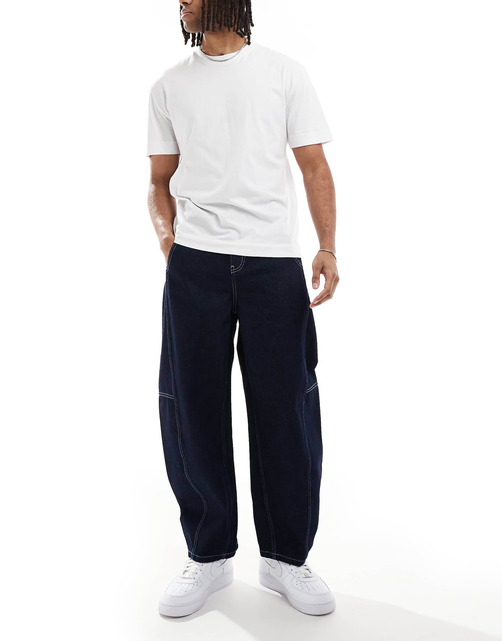 ASOS DESIGN barrel jeans in raw wash 5590₽