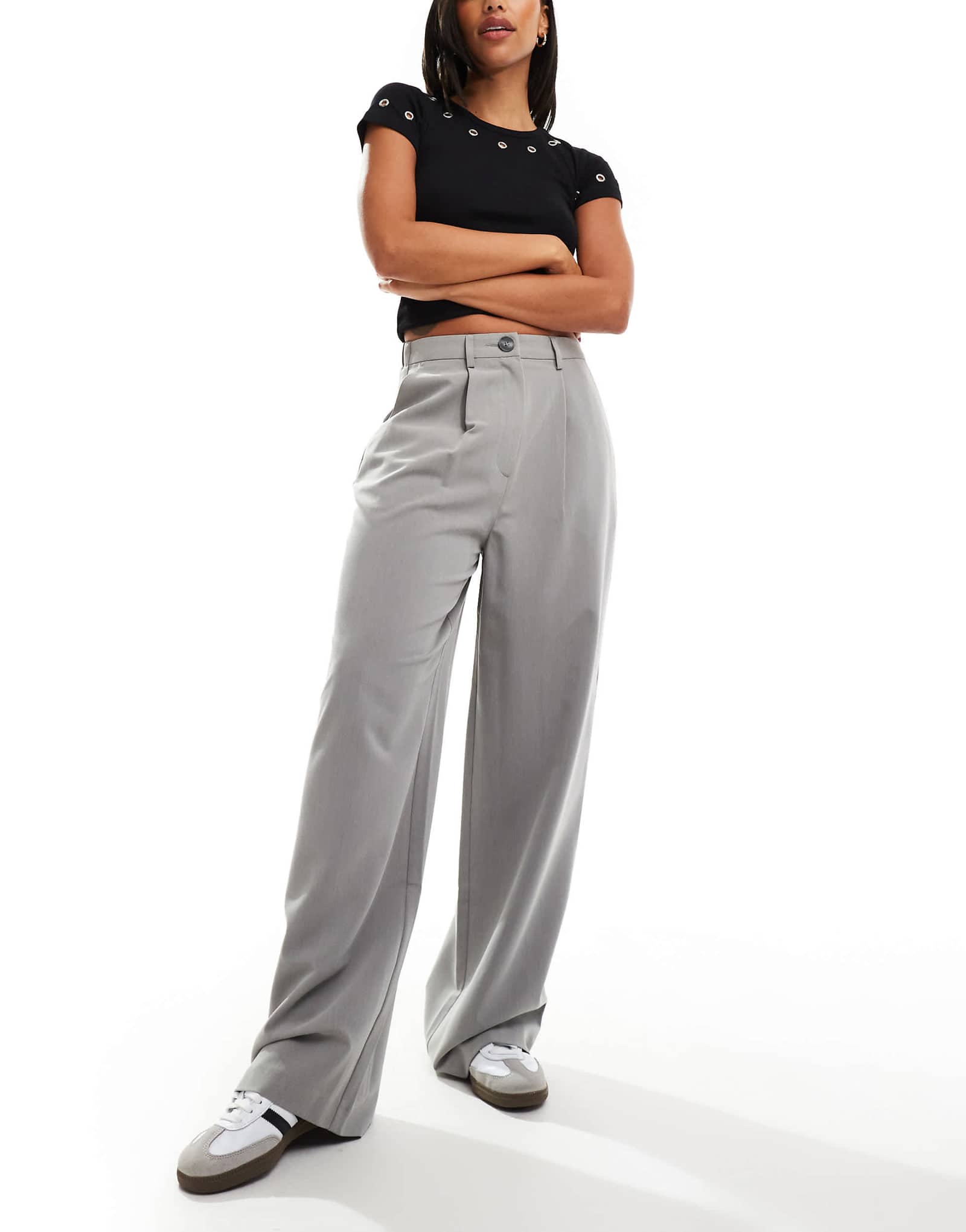 Miss Selfridge tailored wide leg pants in gray 3690₽