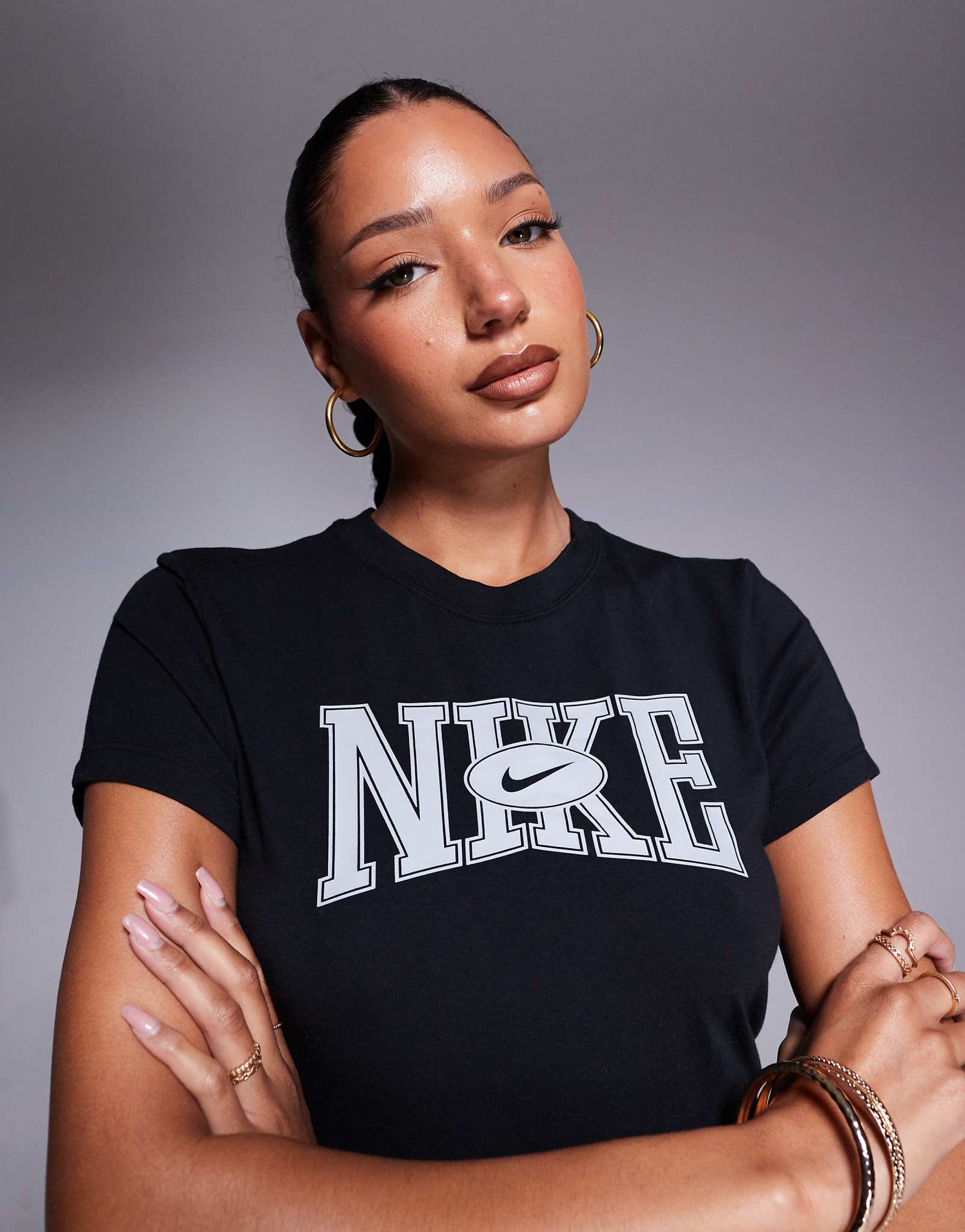 Nike Street graphic cropped t-shirt in black 7090₽