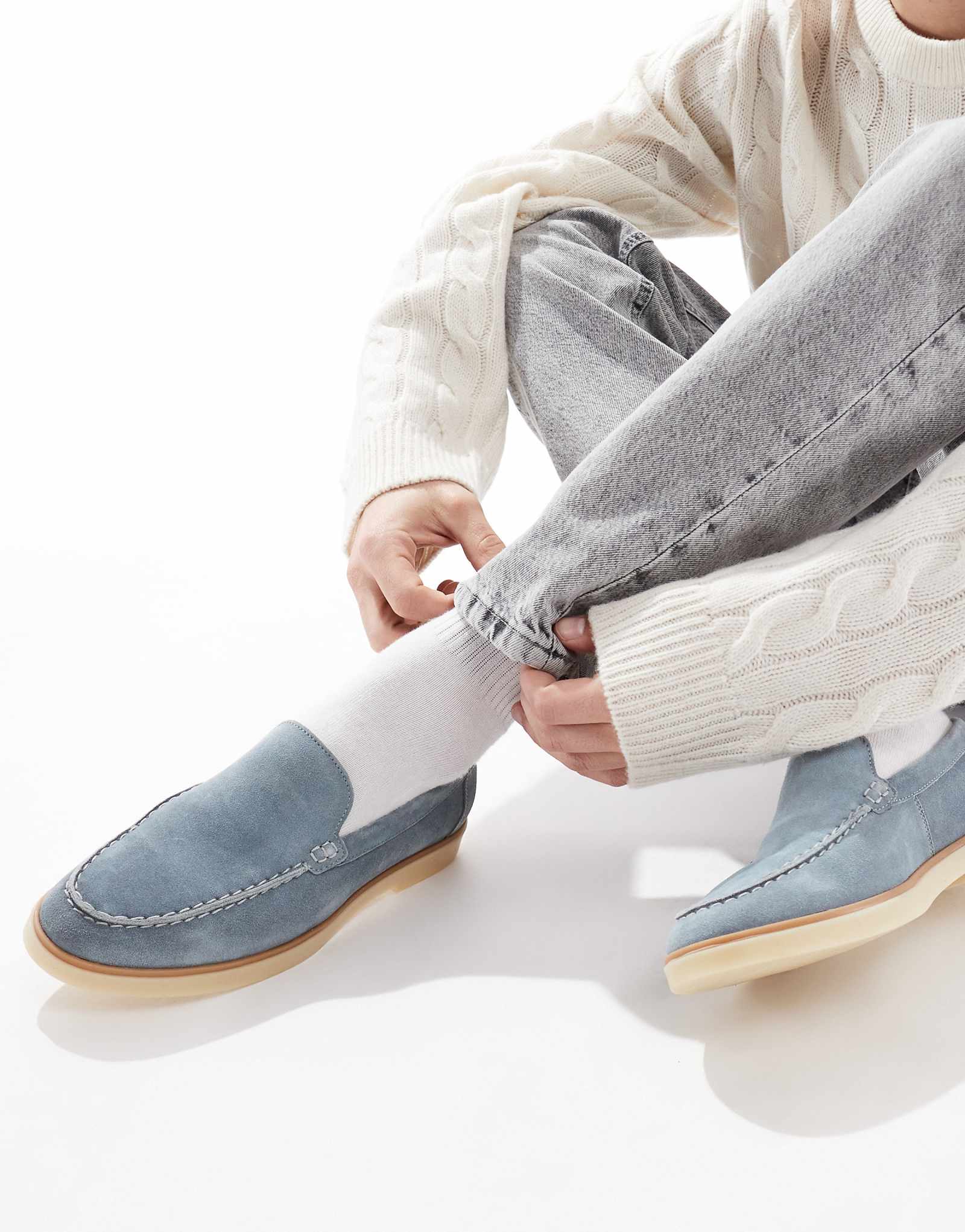 schuh Riggs loafers in blue suede