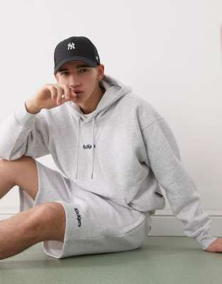 Свитер Kickers oversize с капюшоном светло-серого цвета из вереска - часть комплекта