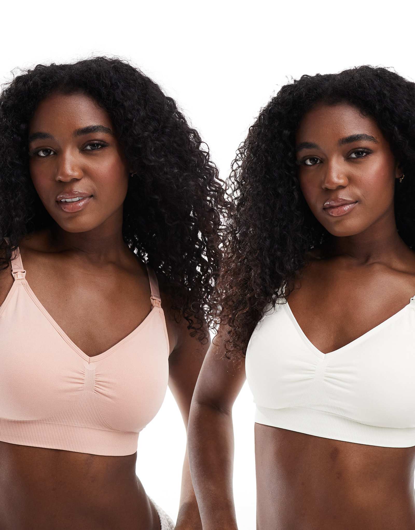 Mamalicious Maternity nursing bra 2-pack in black and pink