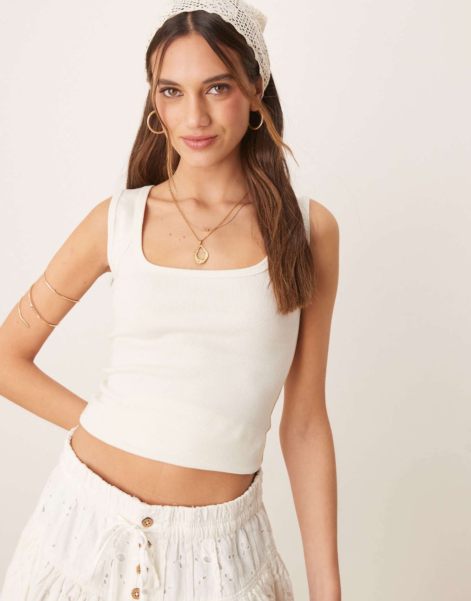Free People hummingbird tank top in ivory 5790₽