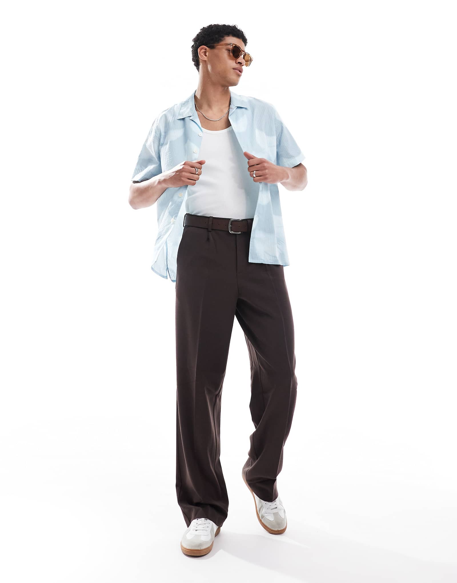 PS Paul Smith short sleeve casual shirt with feather print in blue