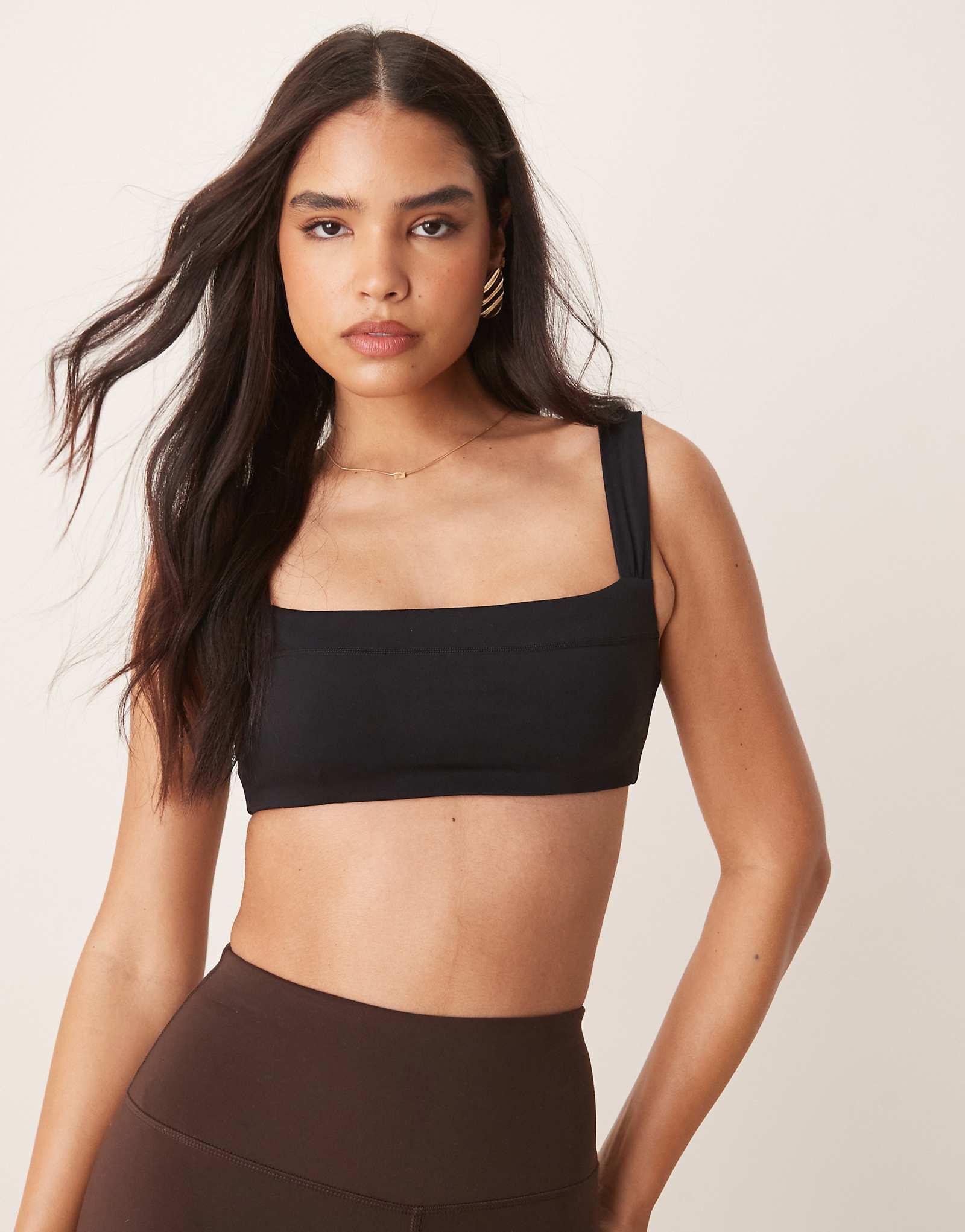 Tala DayFlex Ruched Strap Bandeau Bra in black