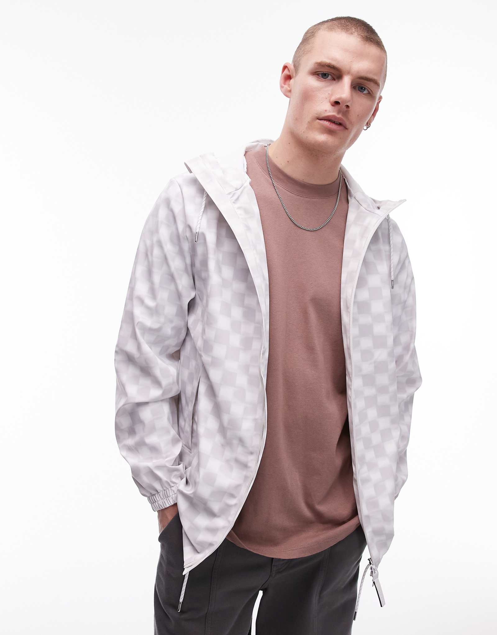 Rains 18370 waterproof storm breaker in white checkerboard 15390₽