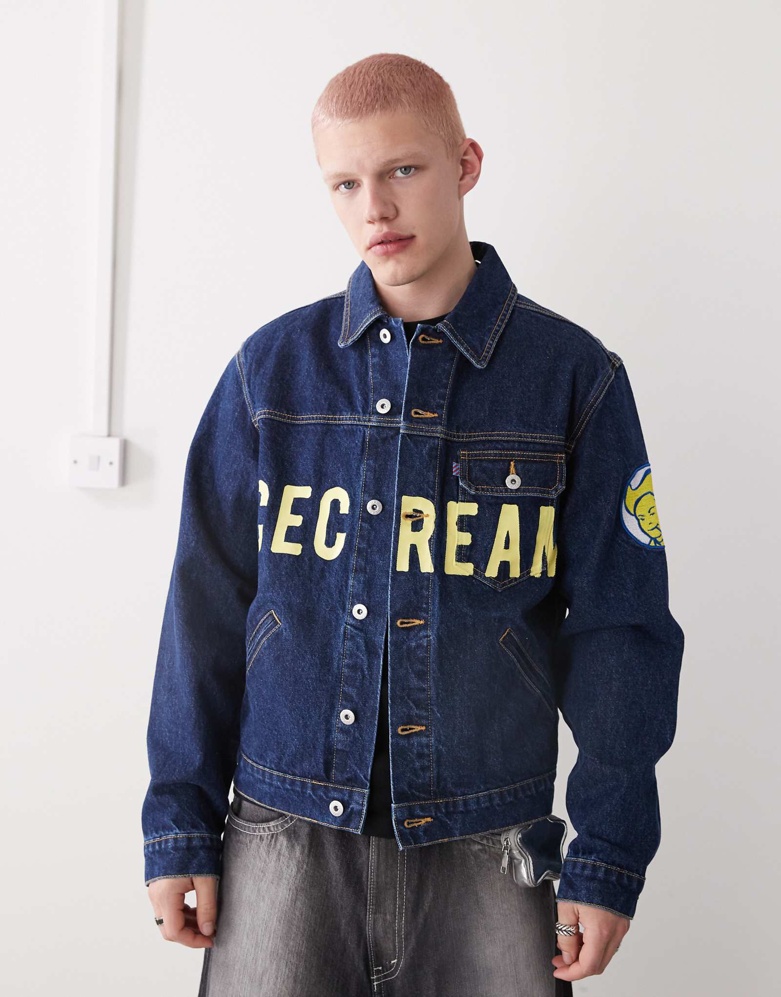 Ice Cream cowboy denim trucker jacket in indigo