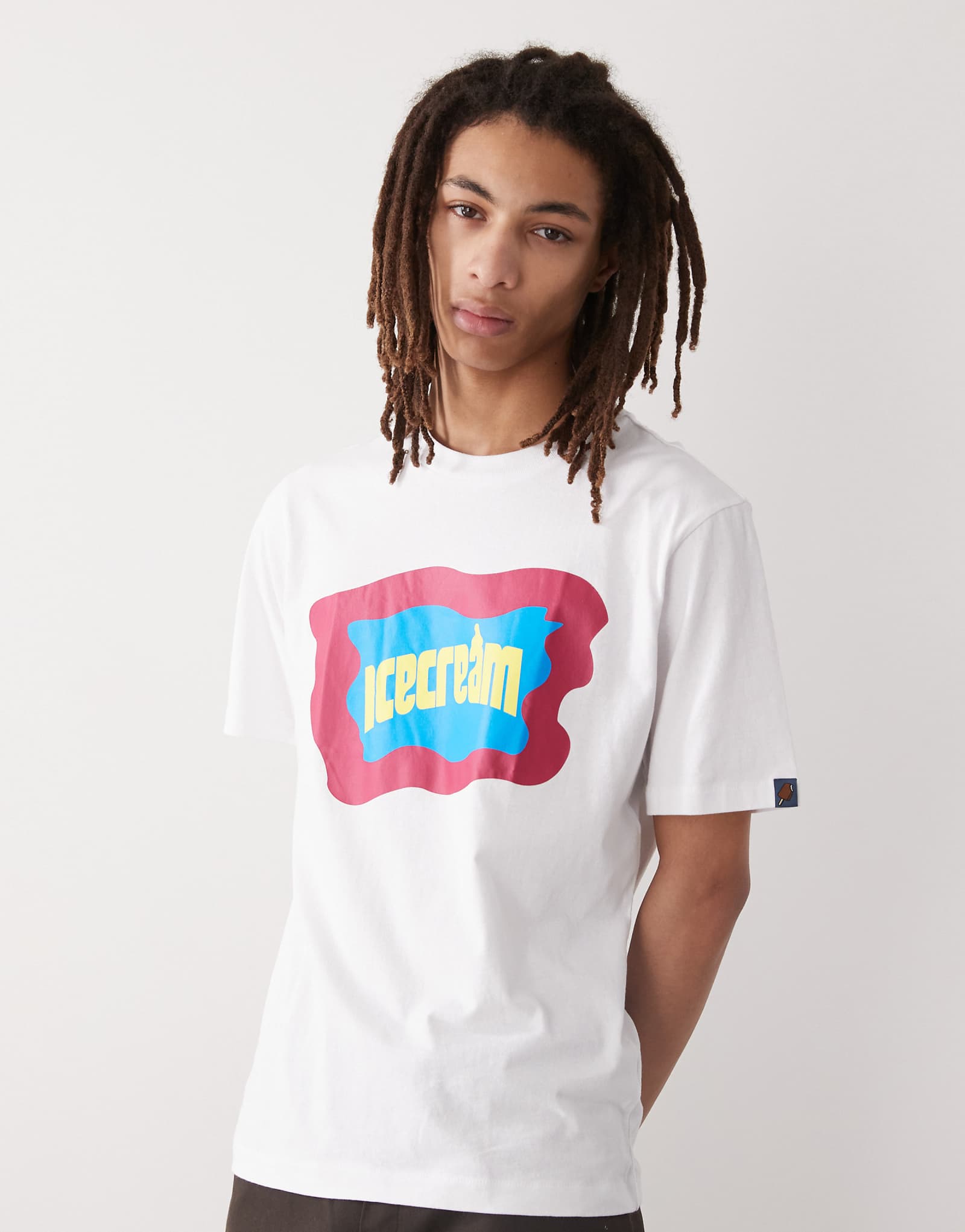 ICECREAM block logo heavyweight t-shirt in white
